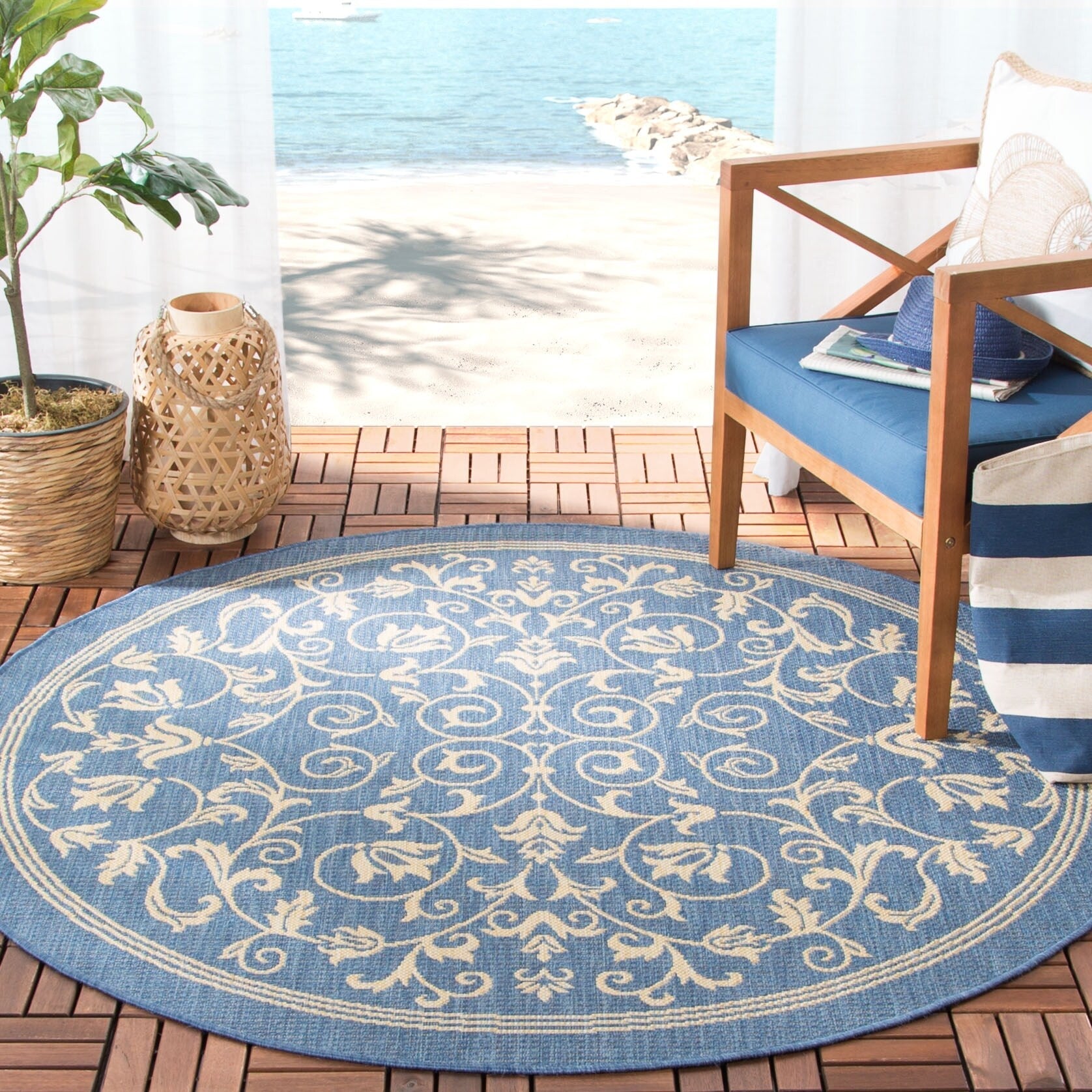 Tapis de jardin imperméable d'intérieur/extérieur SAFAVIEH Courtyard Miljeta