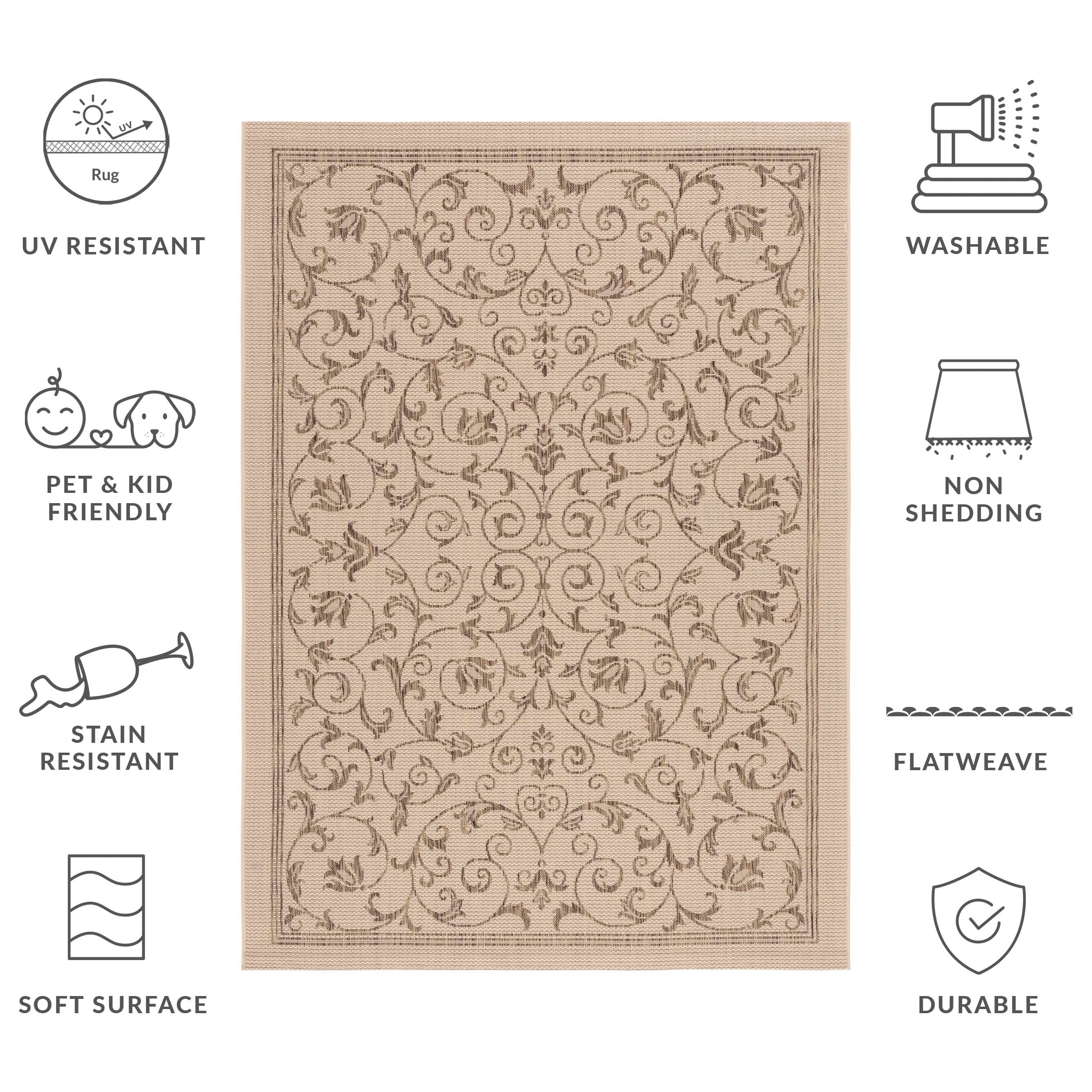 Tapis de jardin imperméable d'intérieur/extérieur SAFAVIEH Courtyard Miljeta
