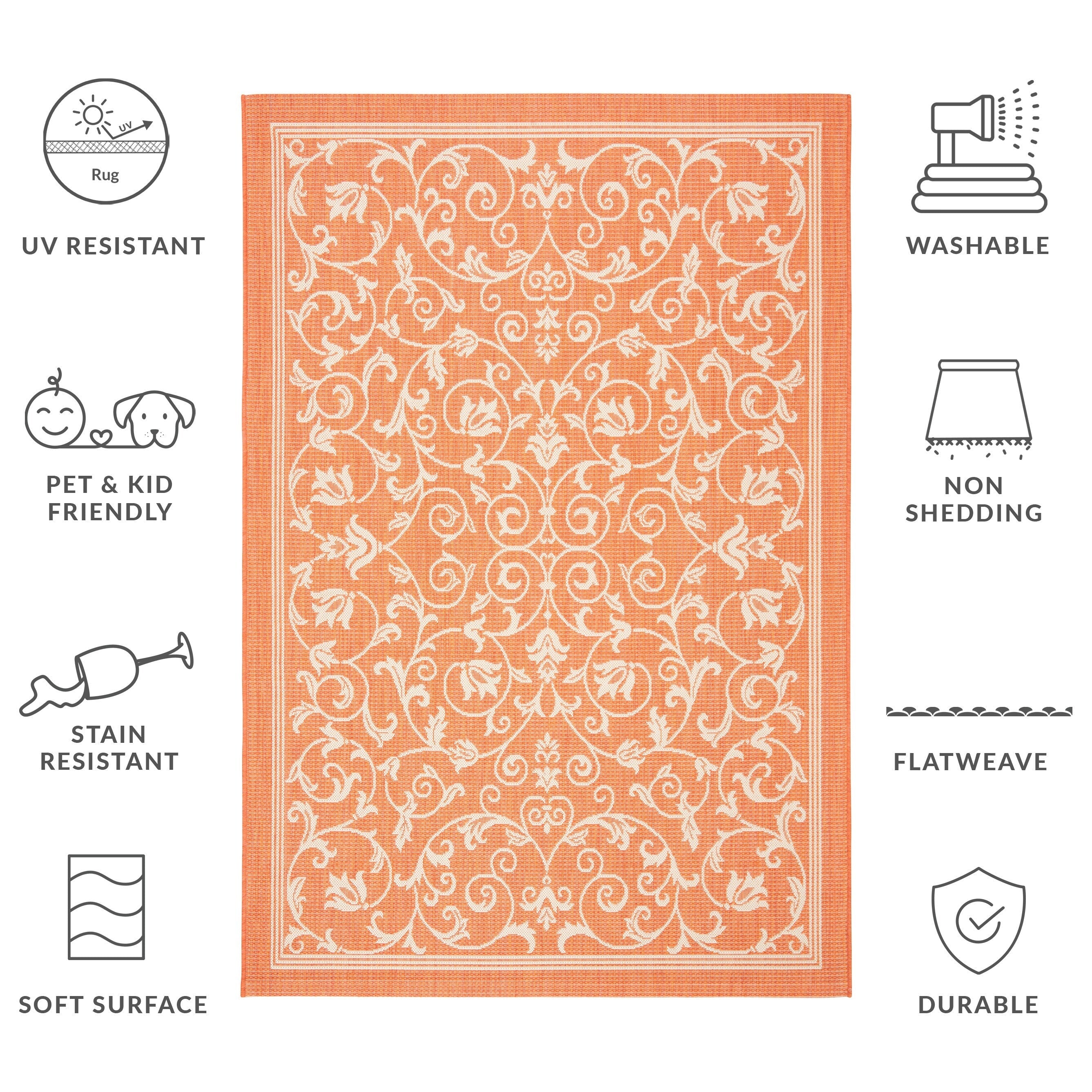 Tapis de jardin imperméable d'intérieur/extérieur SAFAVIEH Courtyard Miljeta
