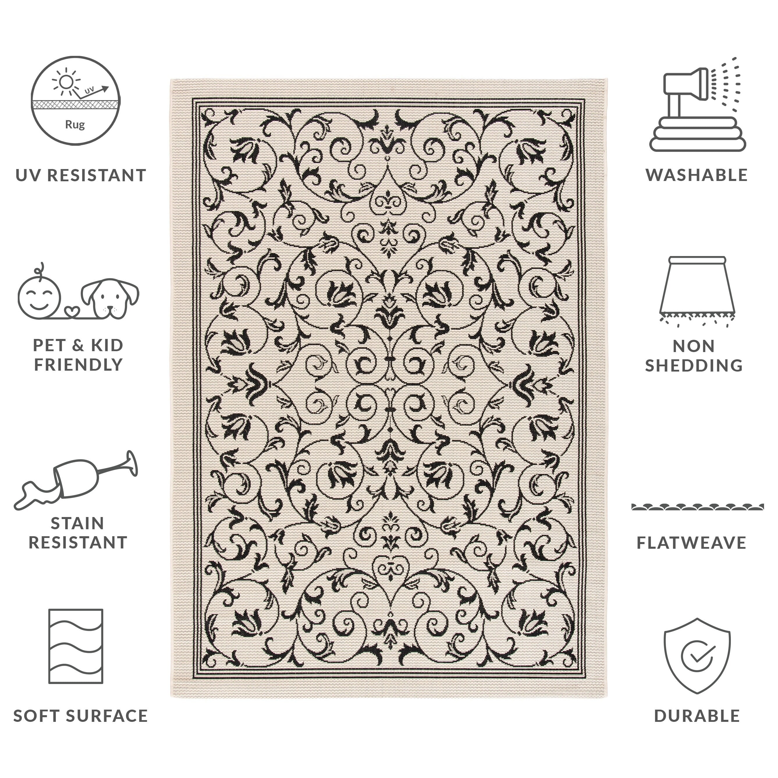 Tapis de jardin imperméable d'intérieur/extérieur SAFAVIEH Courtyard Miljeta