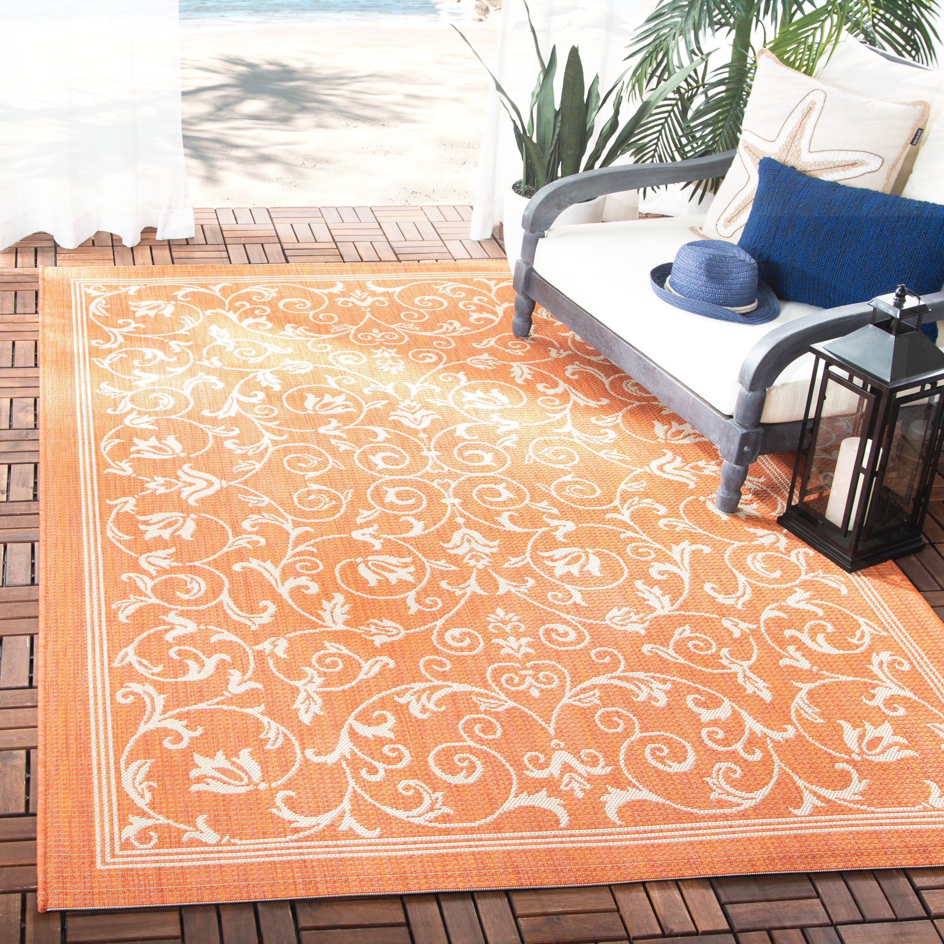 Tapis de jardin imperméable d'intérieur/extérieur SAFAVIEH Courtyard Miljeta
