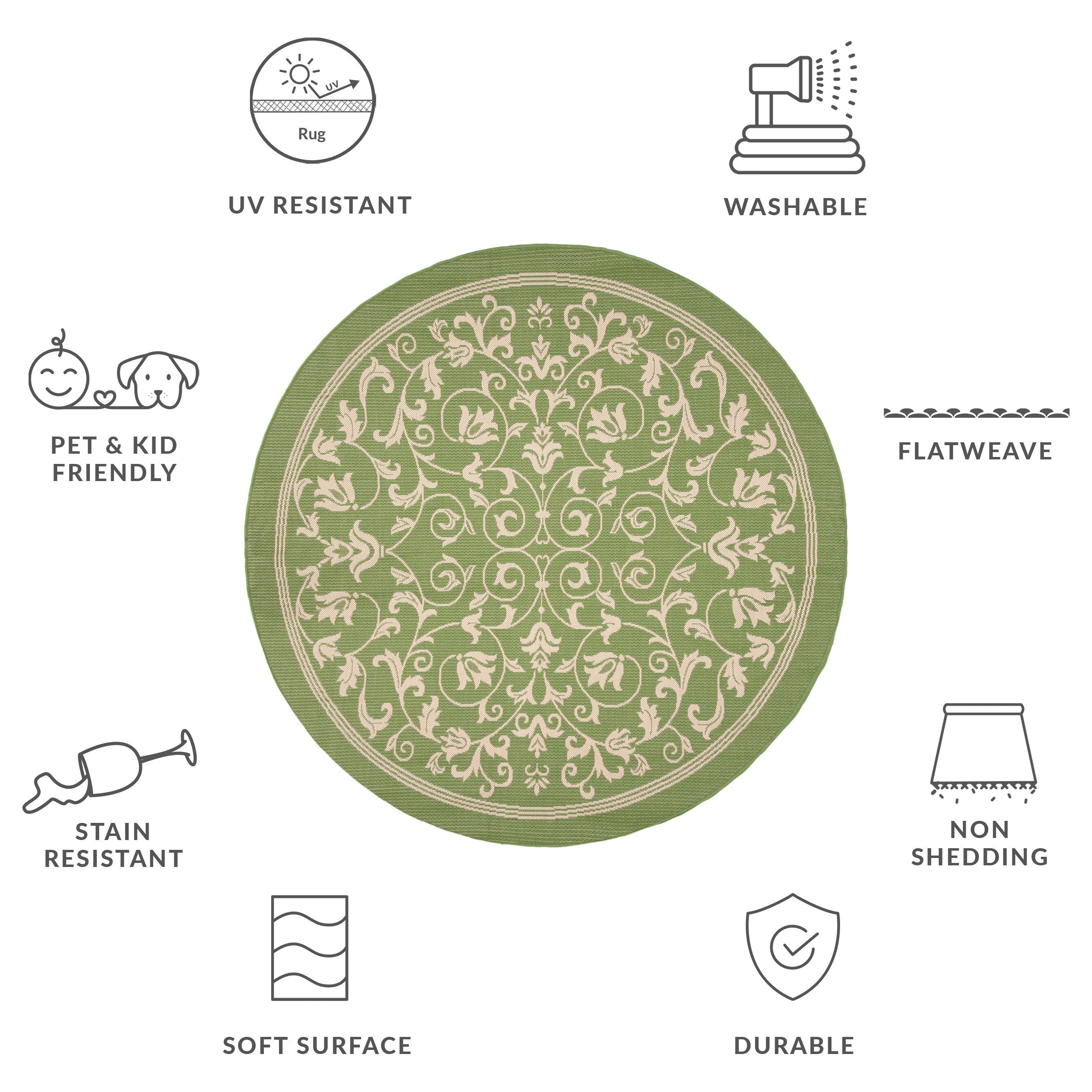 Tapis de jardin imperméable d'intérieur/extérieur SAFAVIEH Courtyard Miljeta