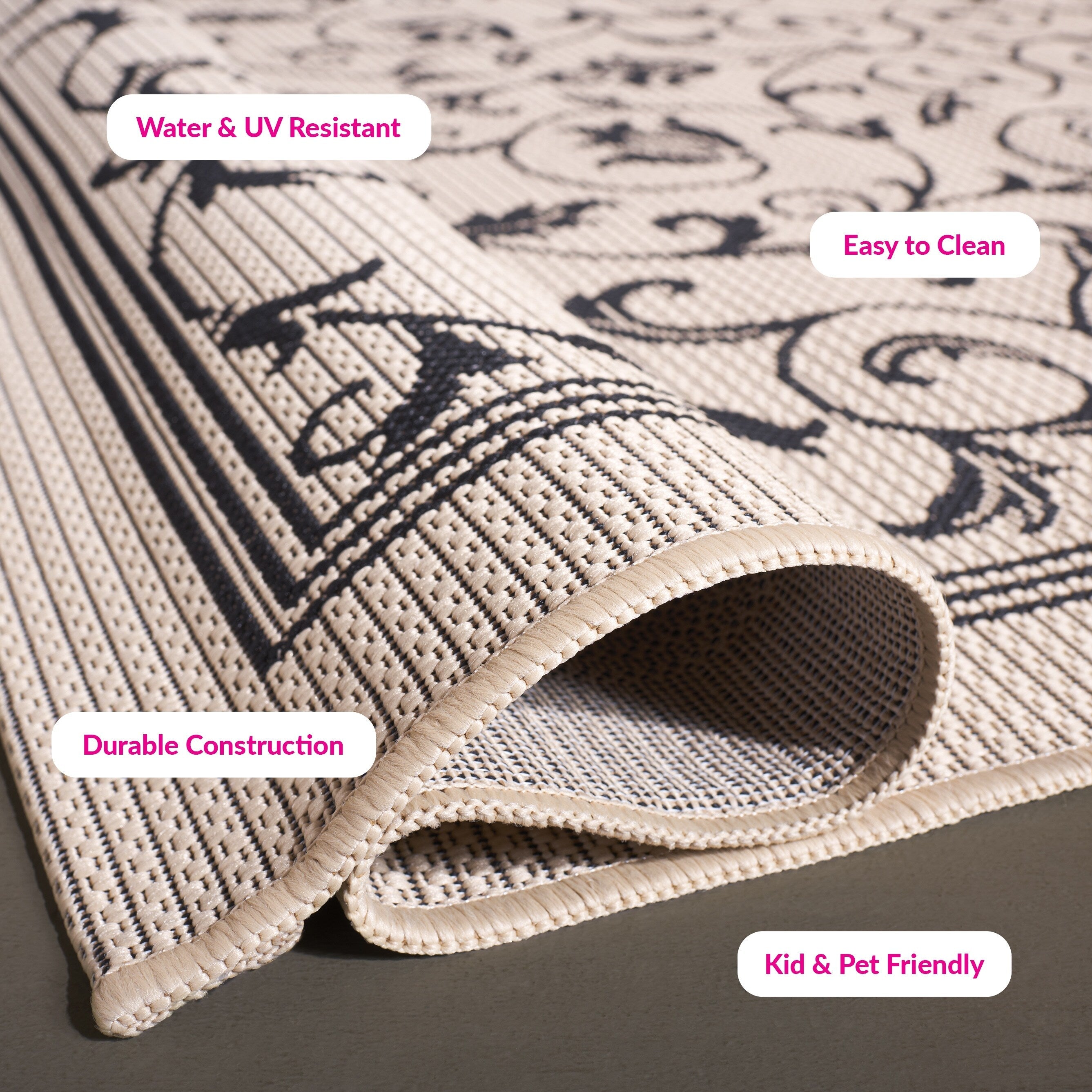 Tapis de jardin imperméable d'intérieur/extérieur SAFAVIEH Courtyard Miljeta