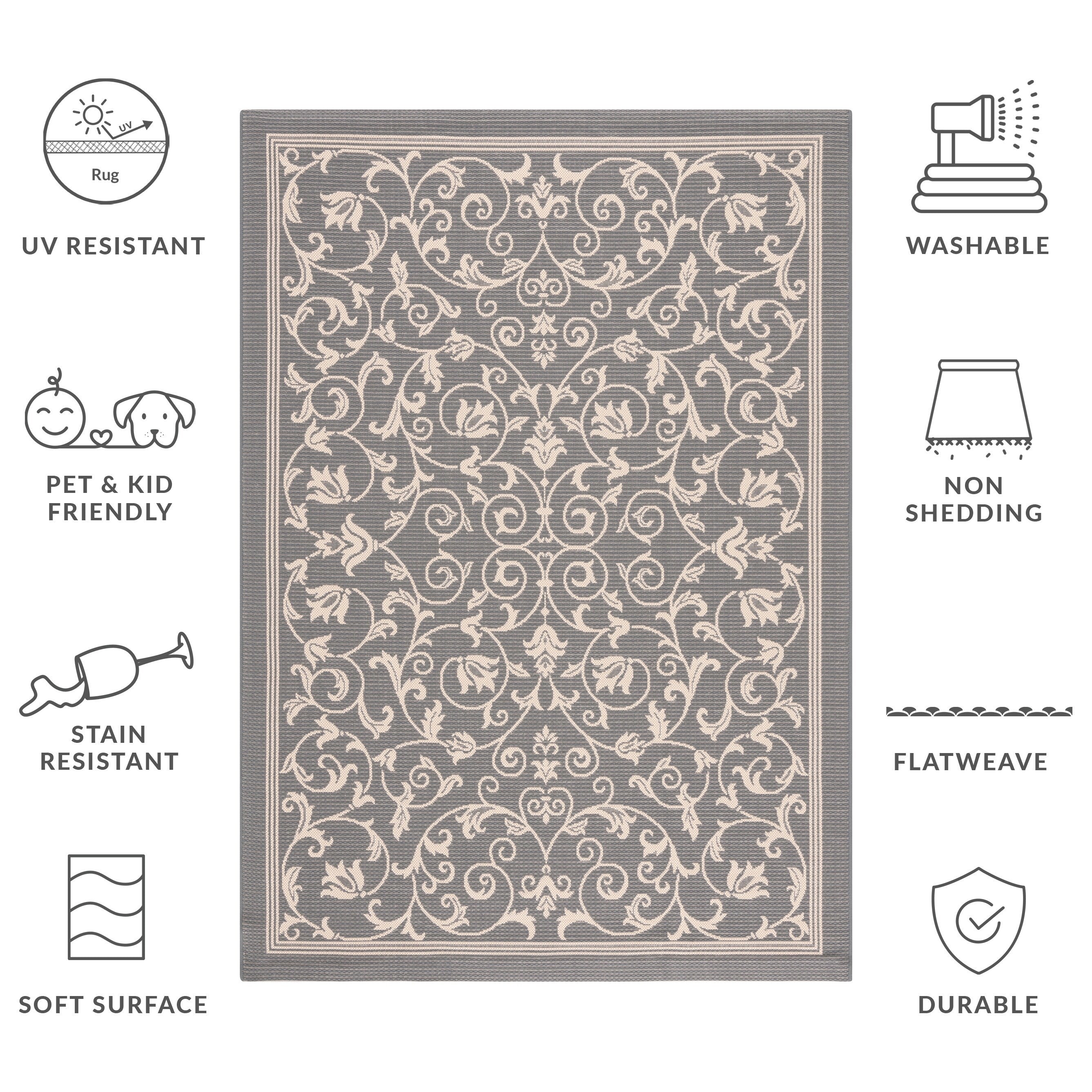 Tapis de jardin imperméable d'intérieur/extérieur SAFAVIEH Courtyard Miljeta