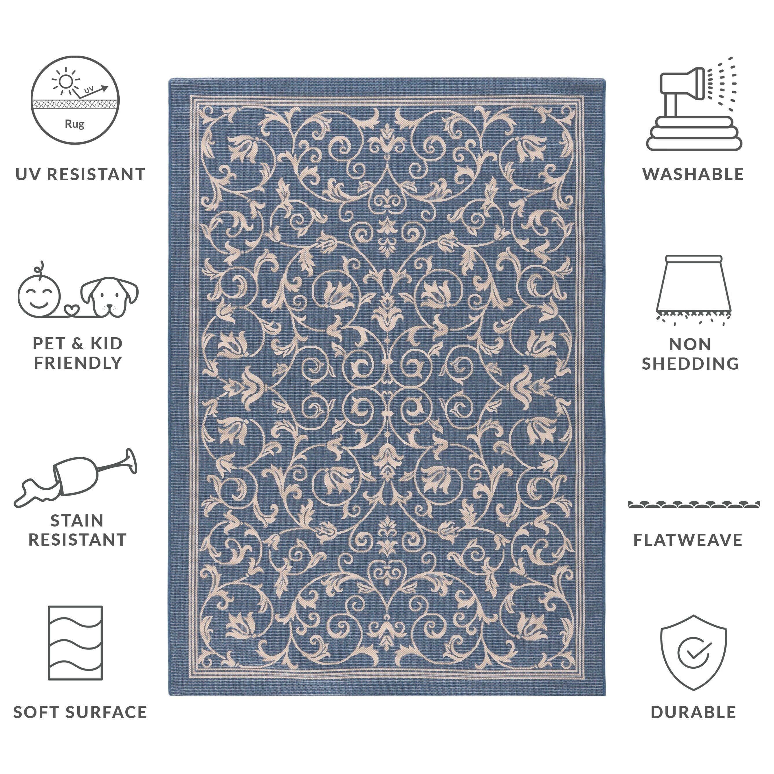 Tapis de jardin imperméable d'intérieur/extérieur SAFAVIEH Courtyard Miljeta
