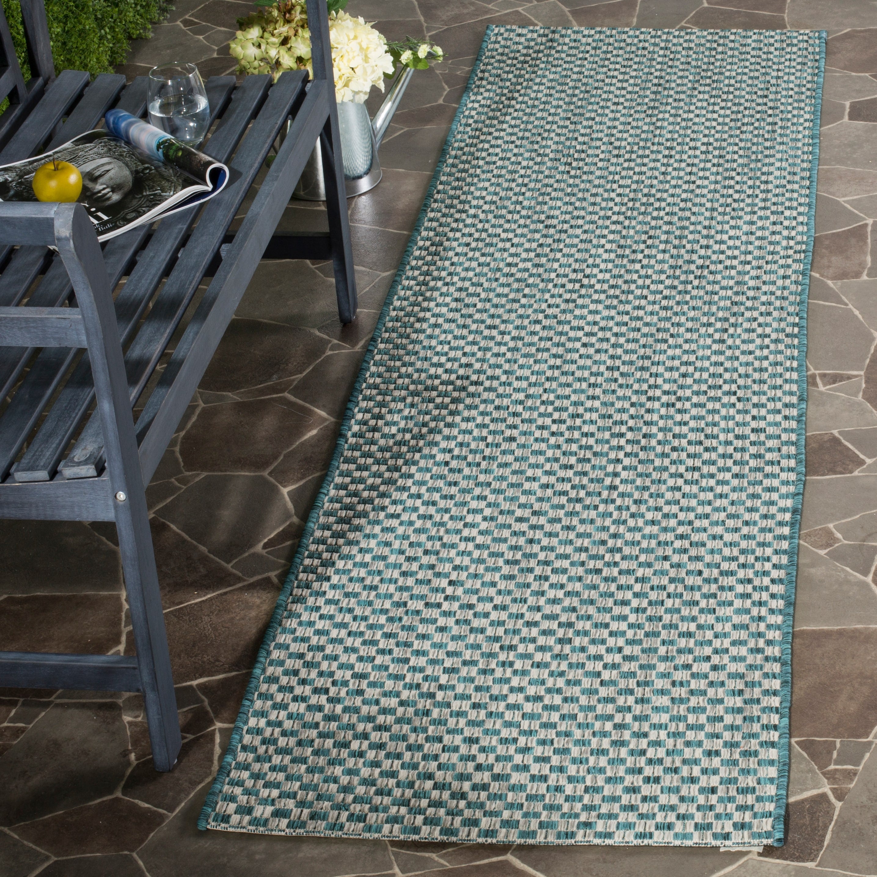 Tapis de jardin imperméable pour intérieur/extérieur SAFAVIEH Courtyard Ragini