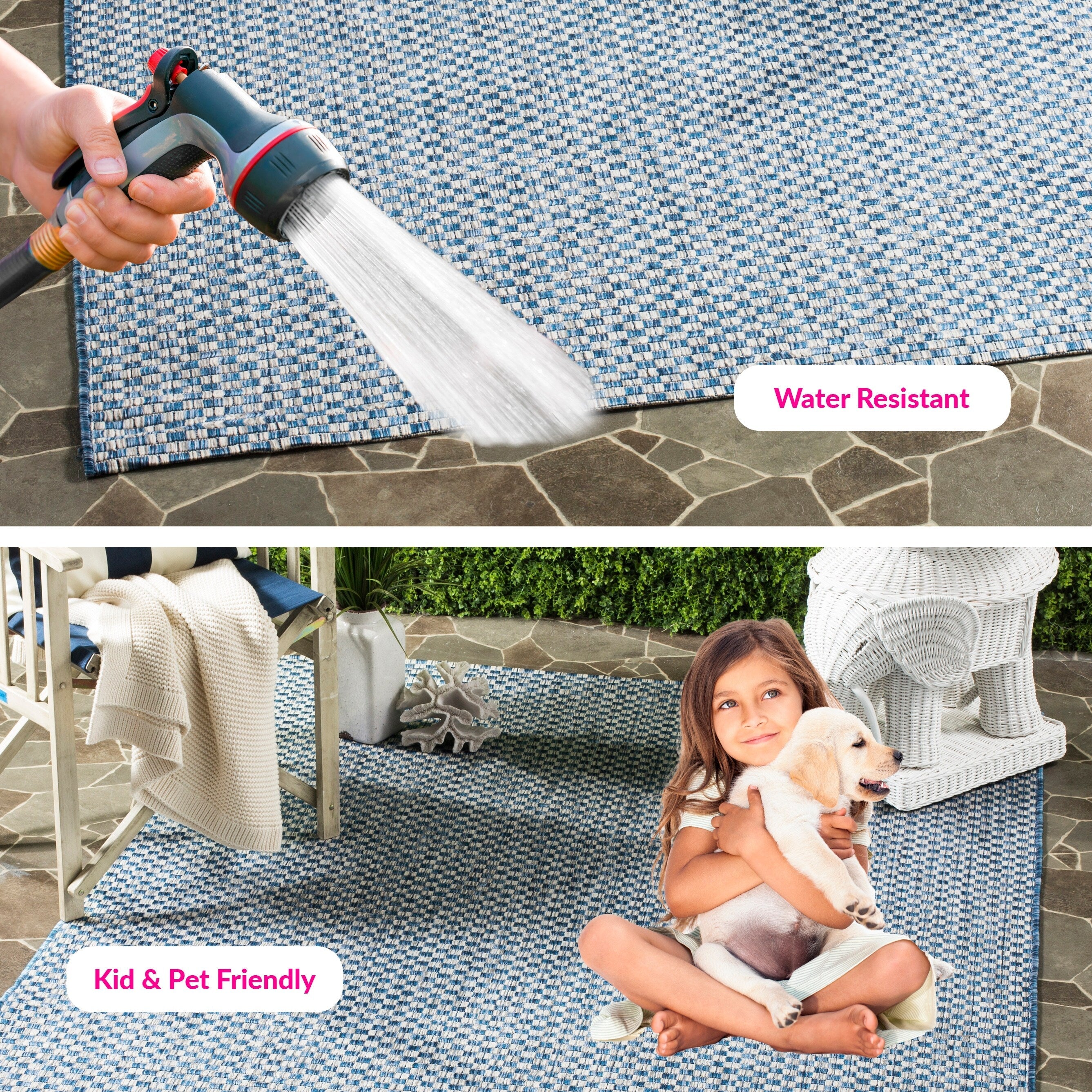 Tapis de jardin imperméable pour intérieur/extérieur SAFAVIEH Courtyard Ragini