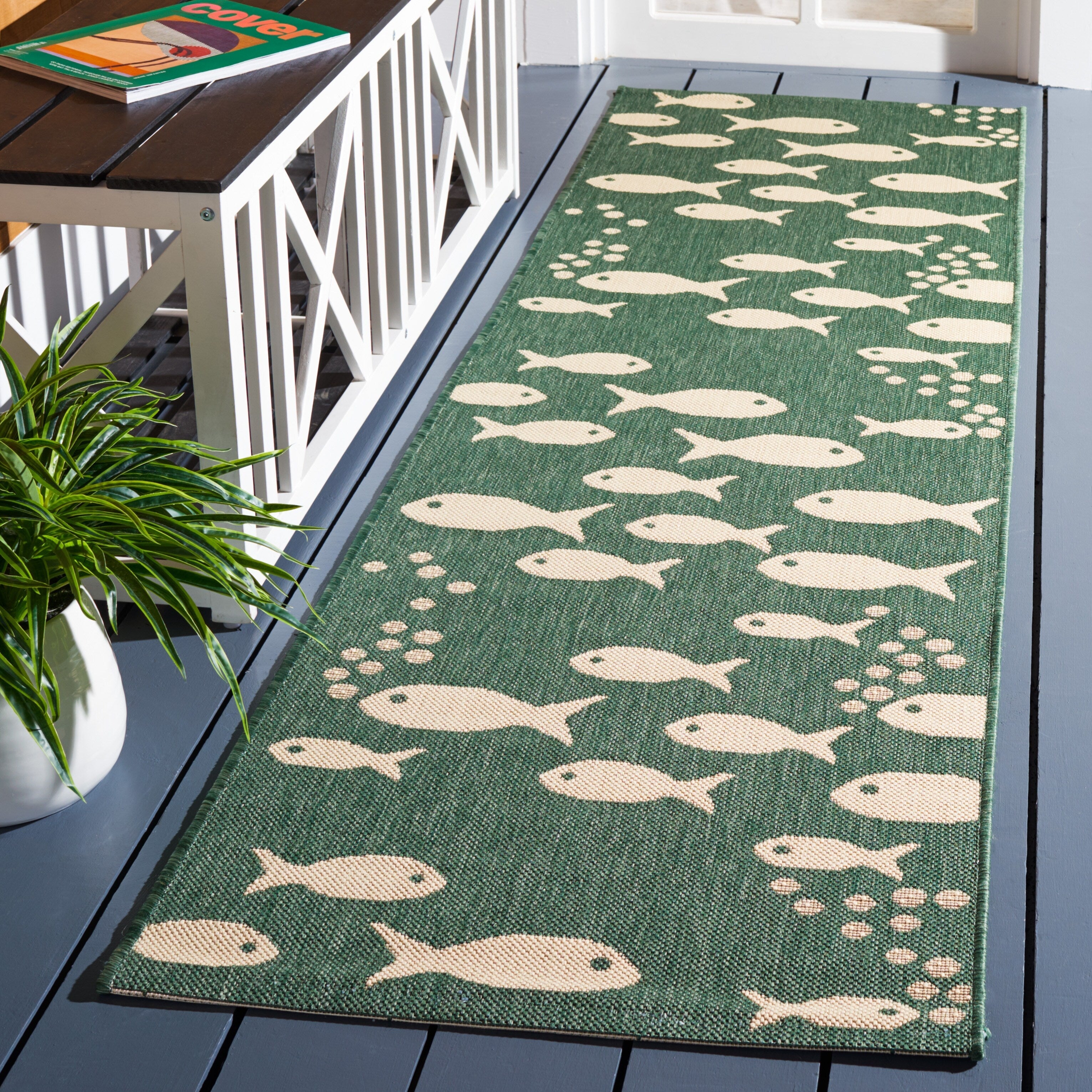Tapis de jardin imperméable pour intérieur/extérieur SAFAVIEH Courtyard Ragne
