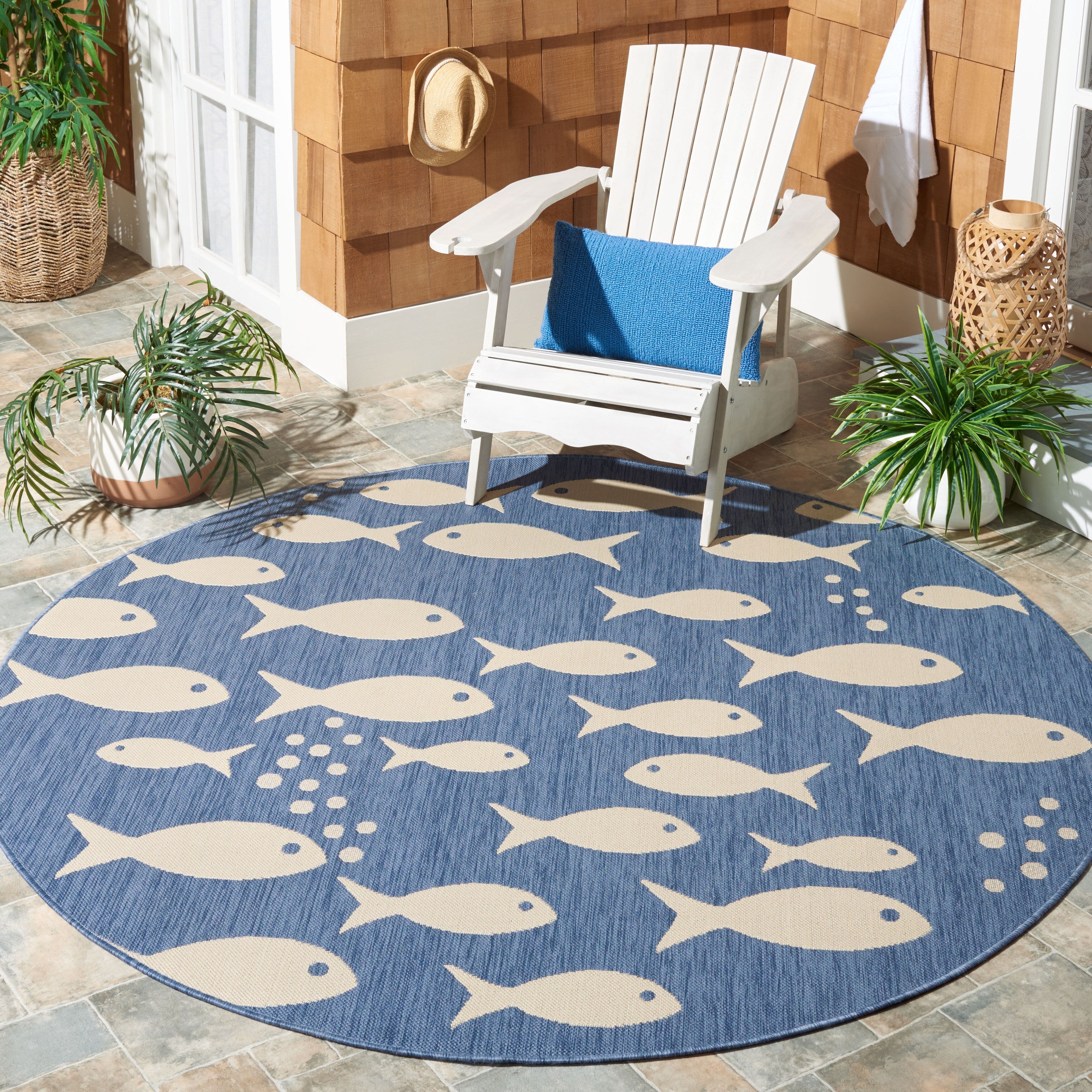 Tapis de jardin imperméable pour intérieur/extérieur SAFAVIEH Courtyard Ragne