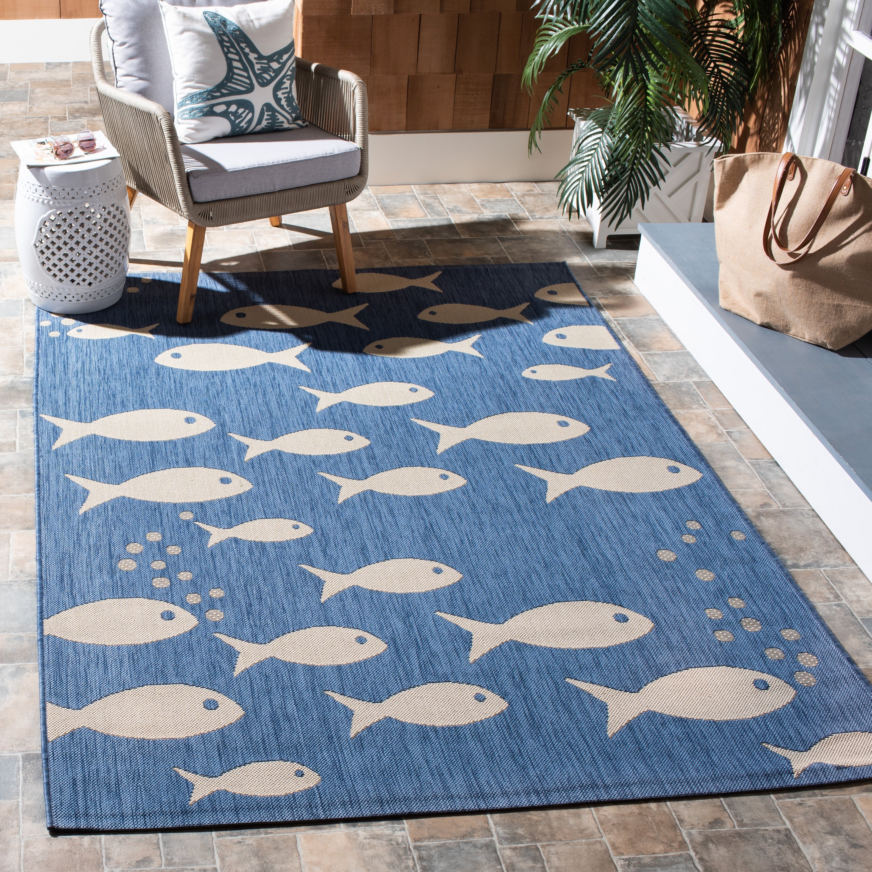 Tapis de jardin imperméable pour intérieur/extérieur SAFAVIEH Courtyard Ragne