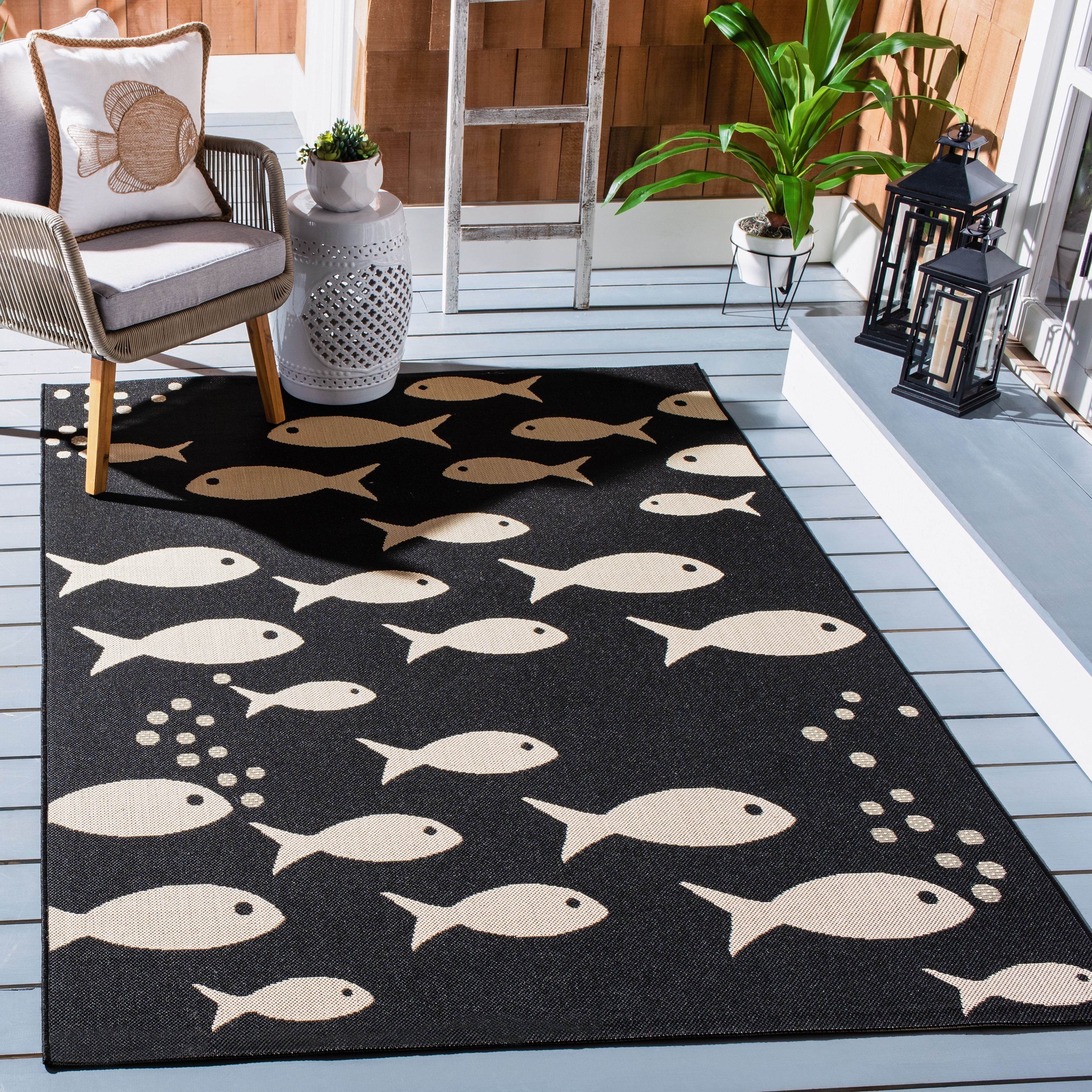 Tapis de jardin imperméable pour intérieur/extérieur SAFAVIEH Courtyard Ragne