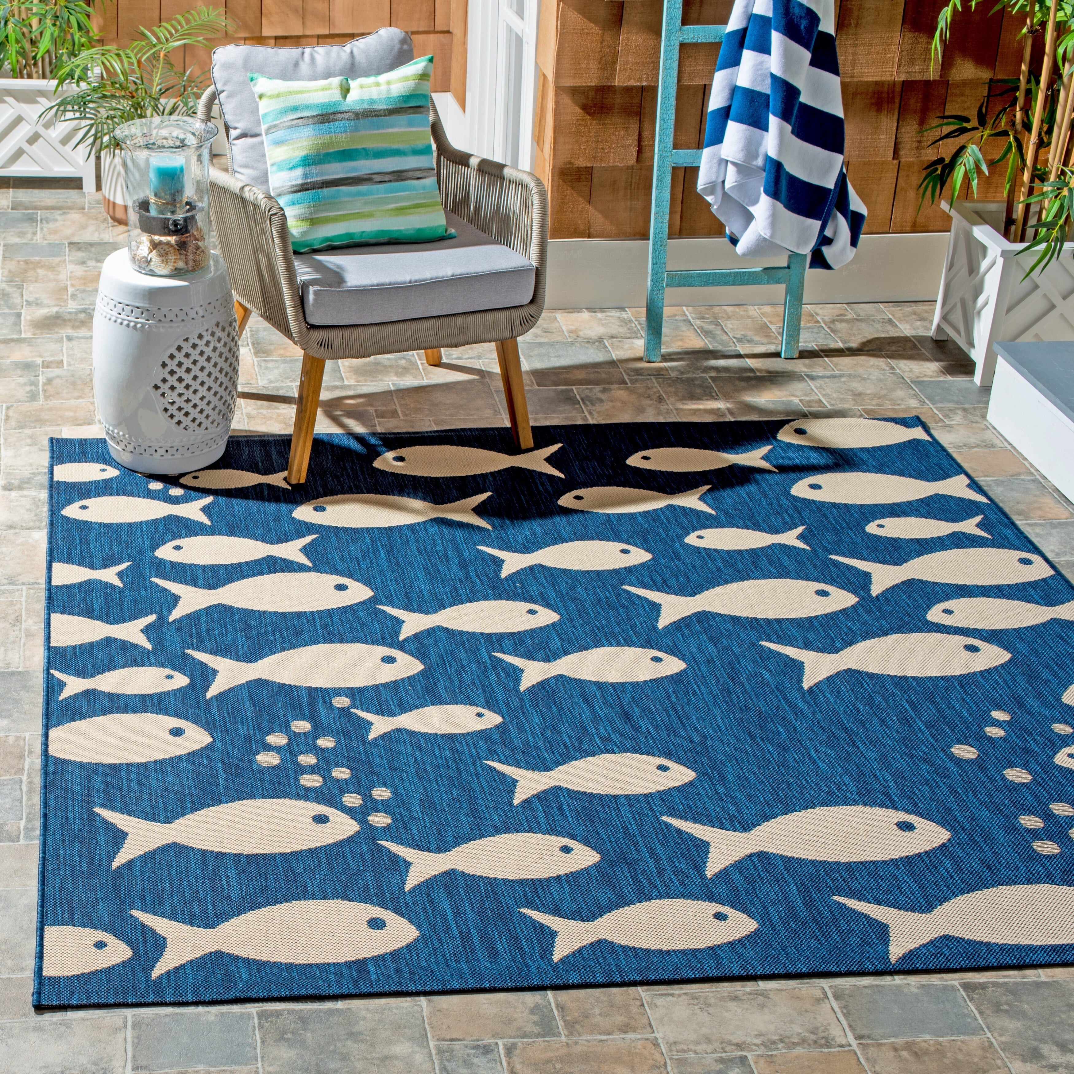 Tapis de jardin imperméable pour intérieur/extérieur SAFAVIEH Courtyard Ragne