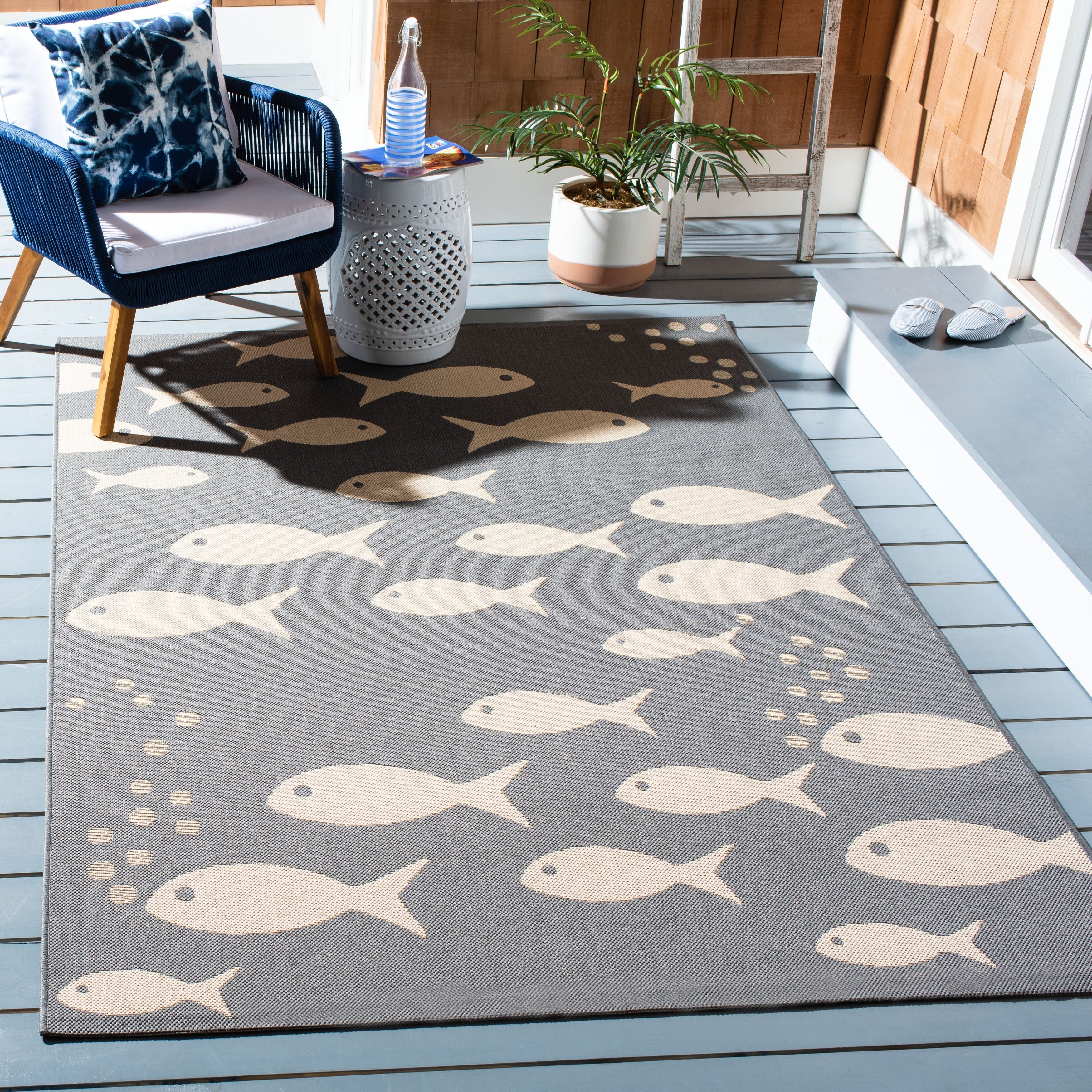 Tapis de jardin imperméable pour intérieur/extérieur SAFAVIEH Courtyard Ragne