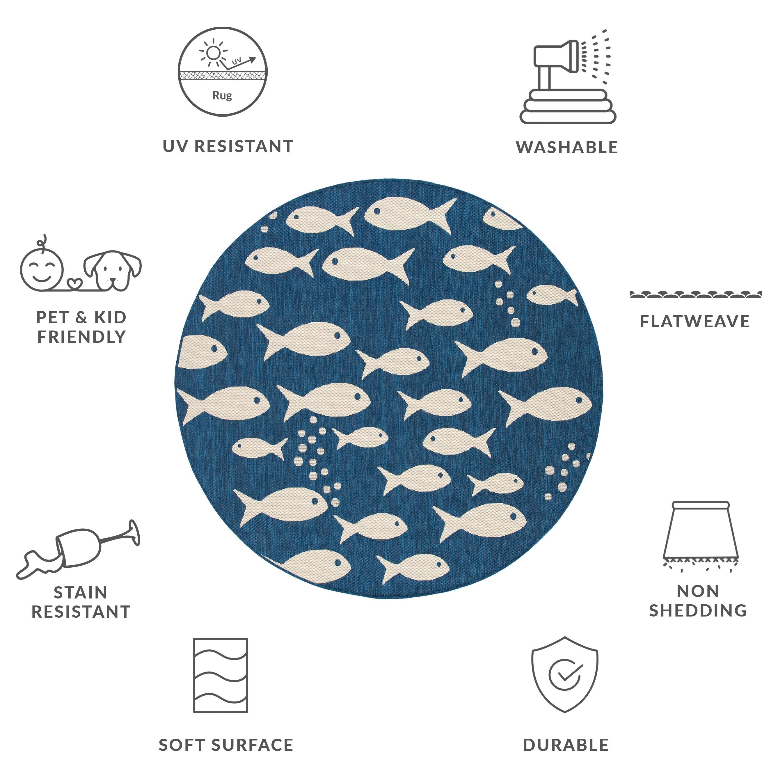 Tapis de jardin imperméable pour intérieur/extérieur SAFAVIEH Courtyard Ragne