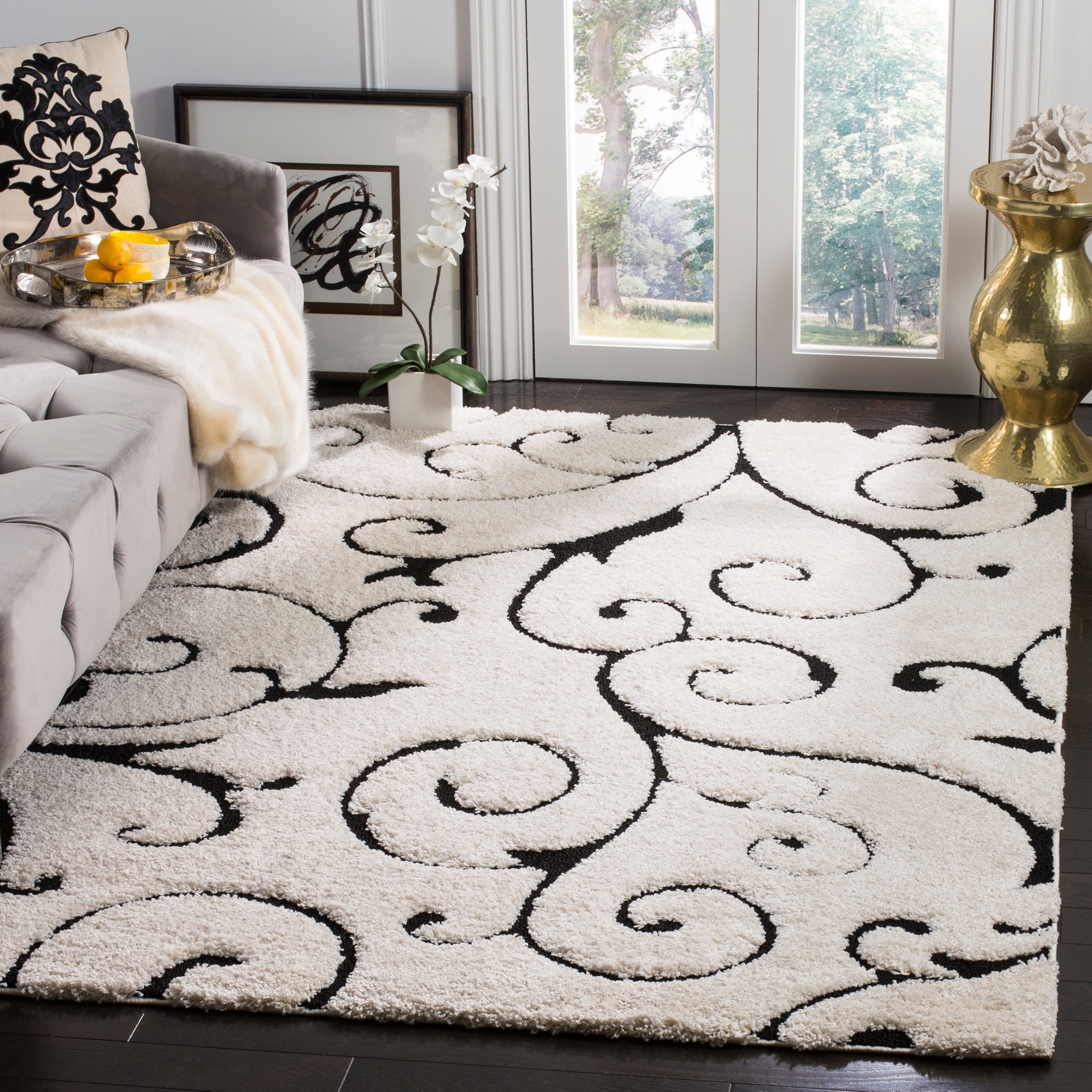 Tapis texturé épais SAFAVIEH Florida Ryung Shag Scroll de 1,2 pouce