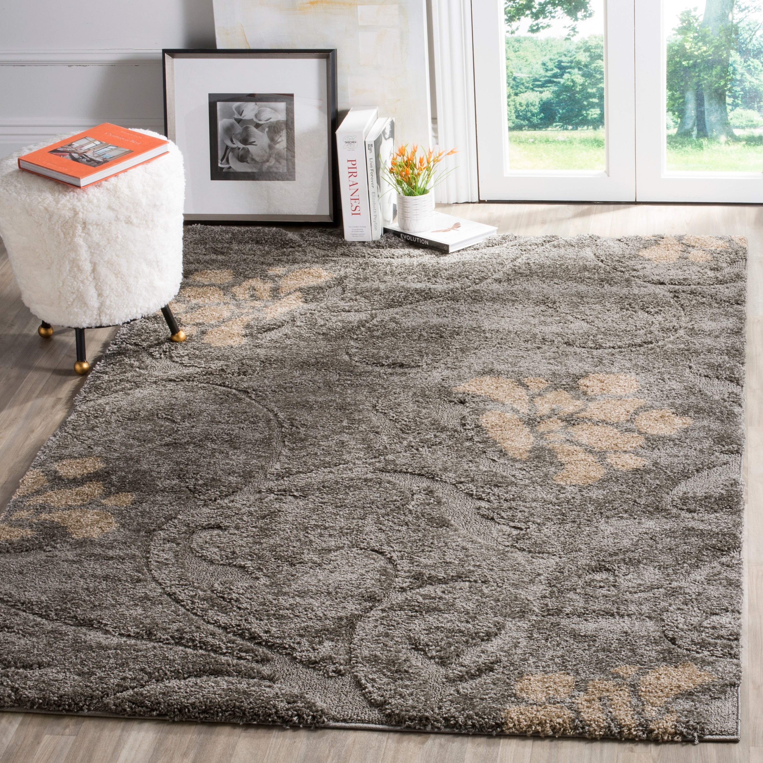 Tapis SAFAVIEH Florida Shag Ariette à motifs floraux de 1,2 pouce d'épaisseur
