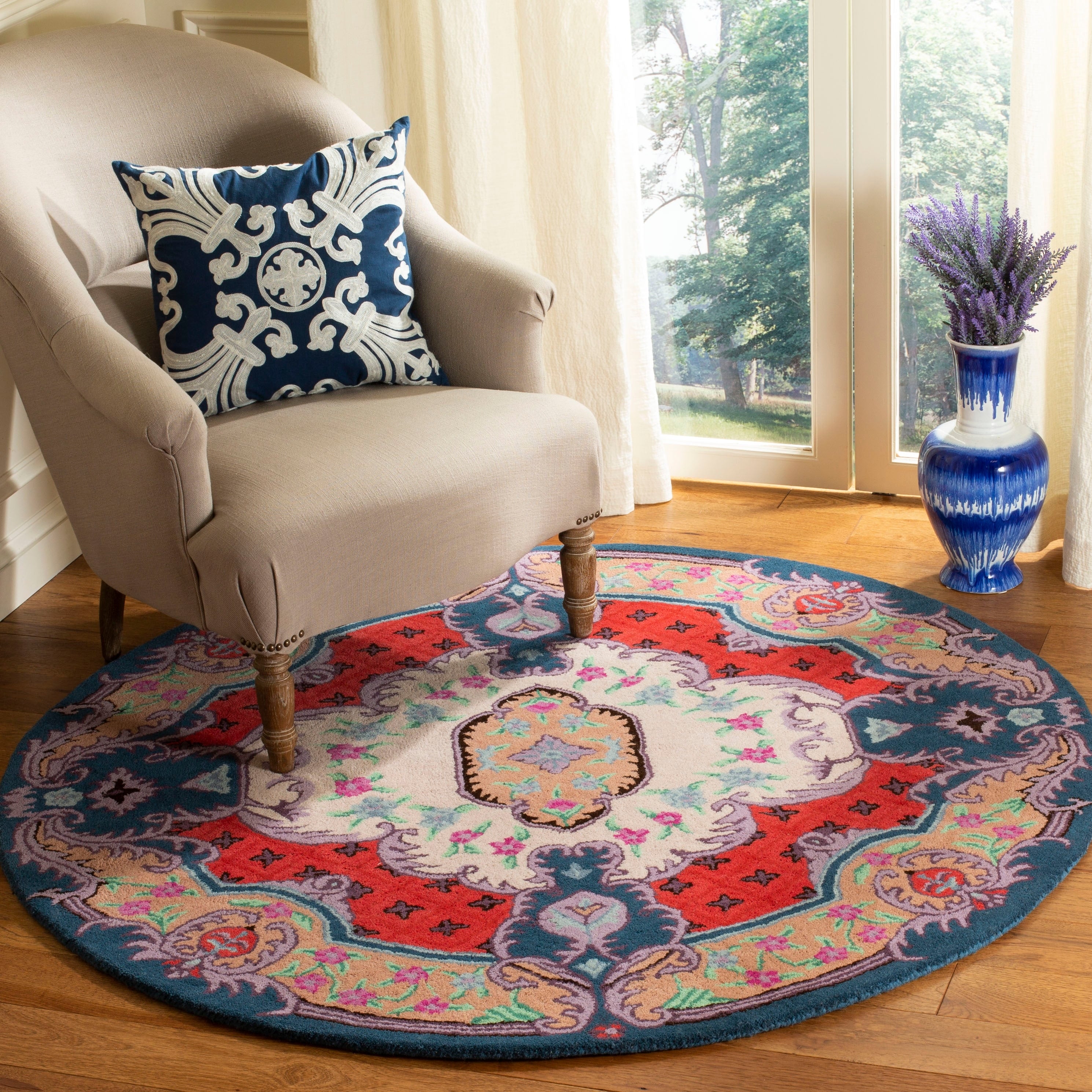Tapis médaillon oriental en laine fait main Bellagio Tatevik de SAFAVIEH