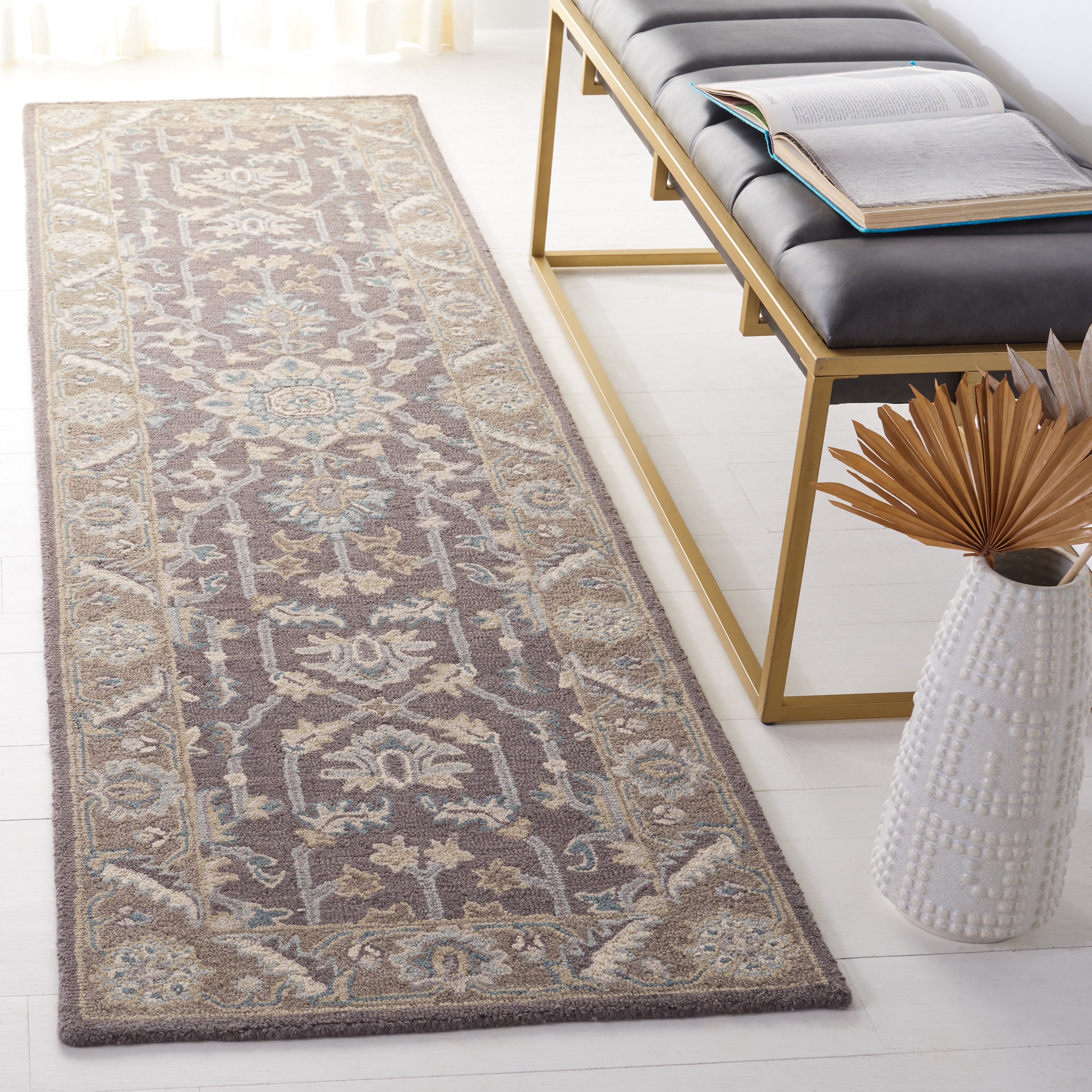 Tapis moderne en laine florale SAFAVIEH fait main Blossom Gulperi