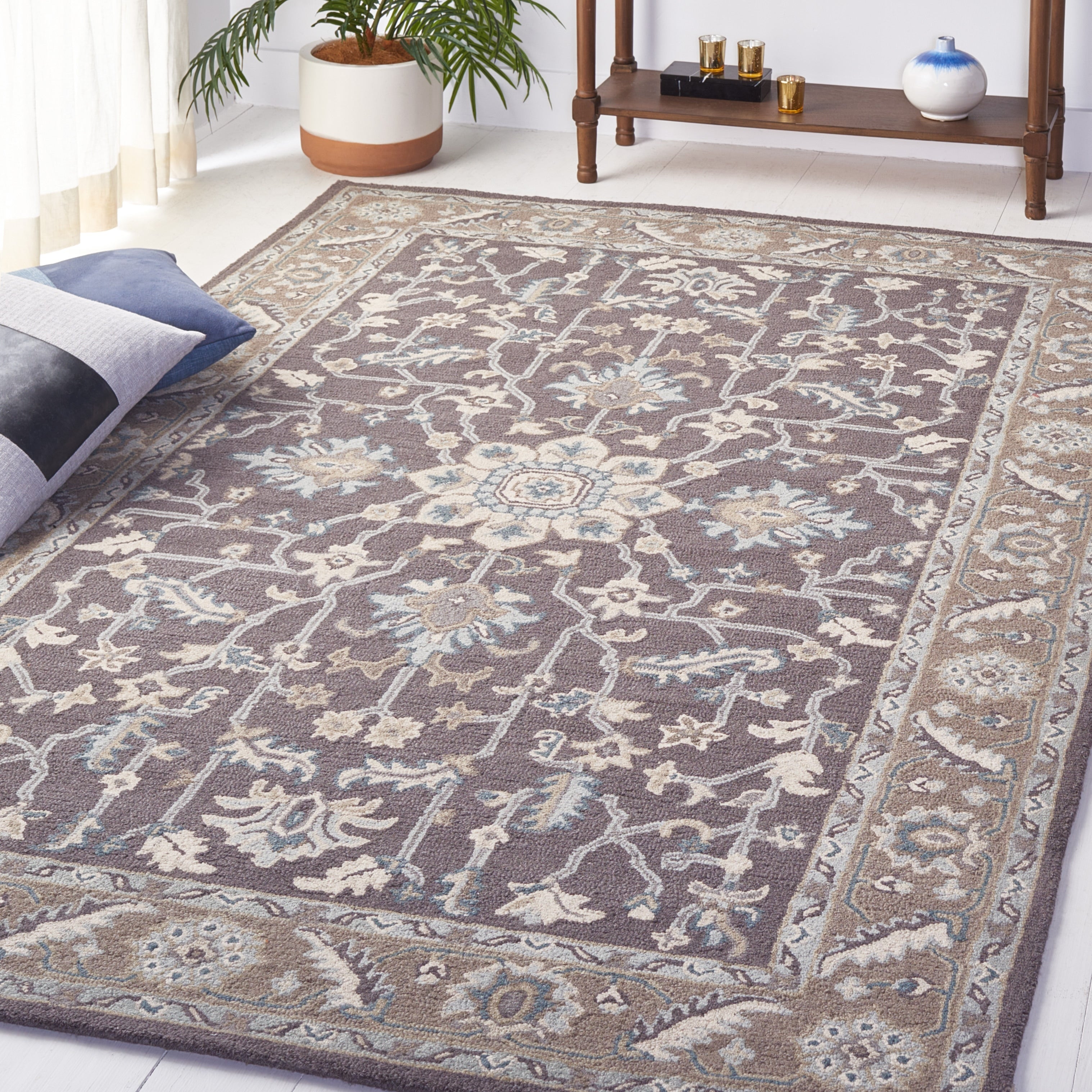 Tapis moderne en laine florale SAFAVIEH fait main Blossom Gulperi