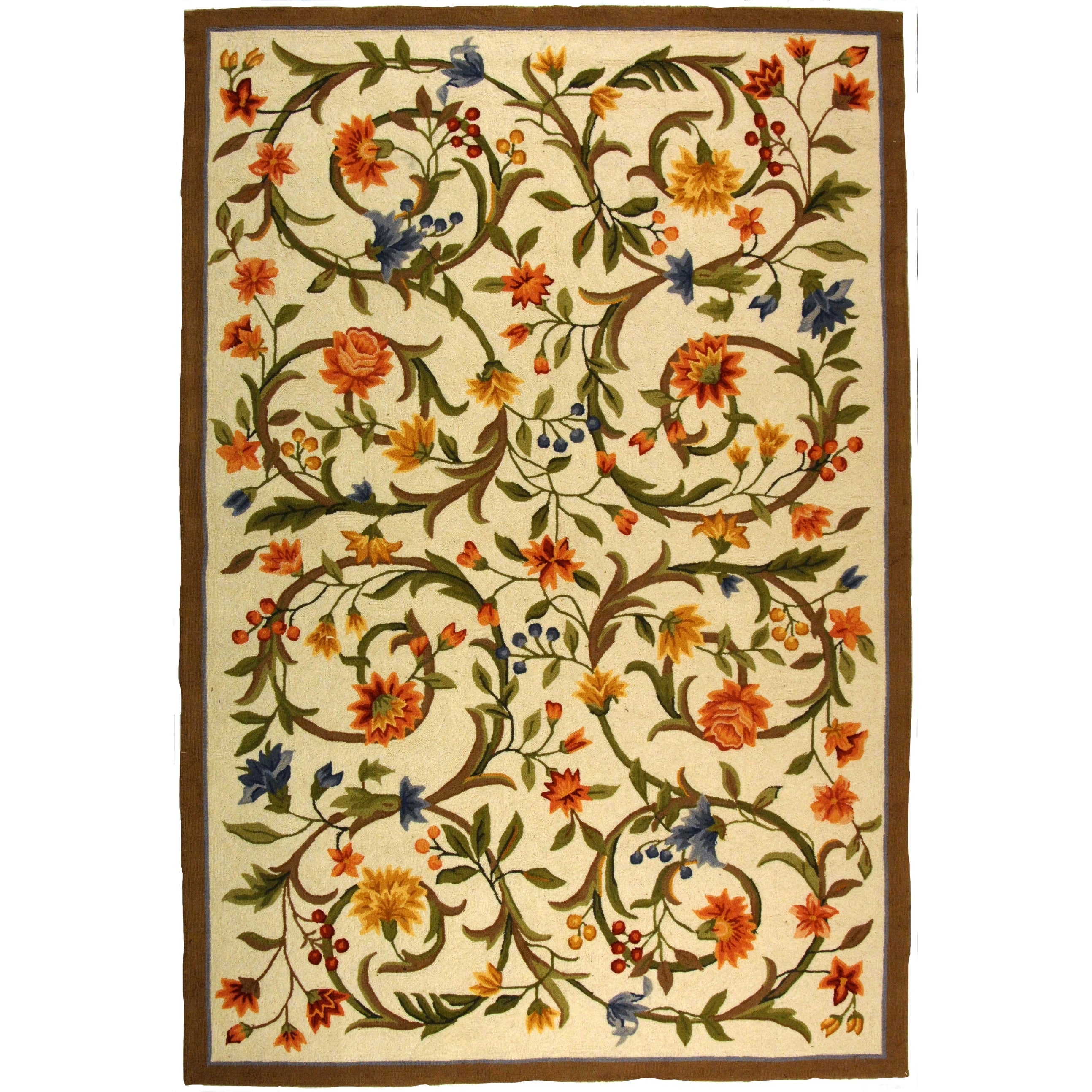 SAFAVIEH Fait Main Chelsea Jacomine French Country Floral Scroll Laine