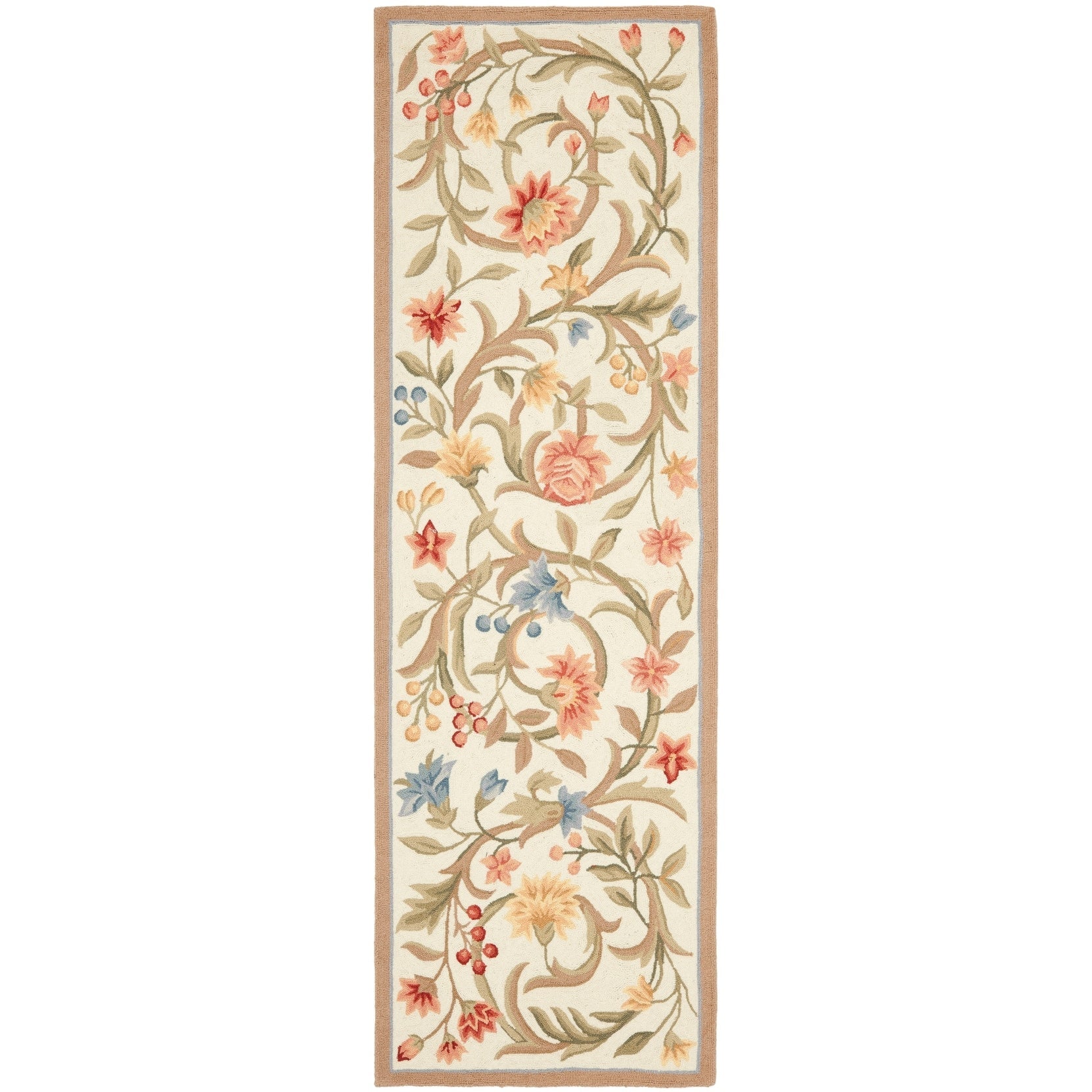 SAFAVIEH Fait Main Chelsea Jacomine French Country Floral Scroll Laine