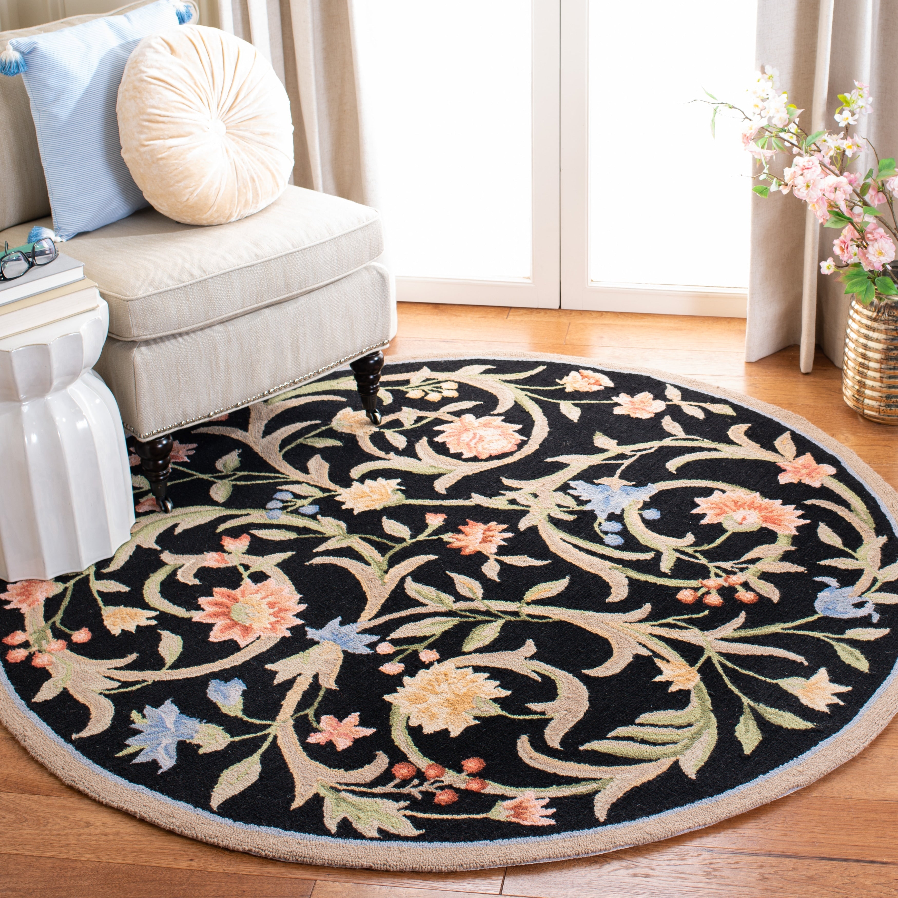 SAFAVIEH Fait Main Chelsea Jacomine French Country Floral Scroll Laine