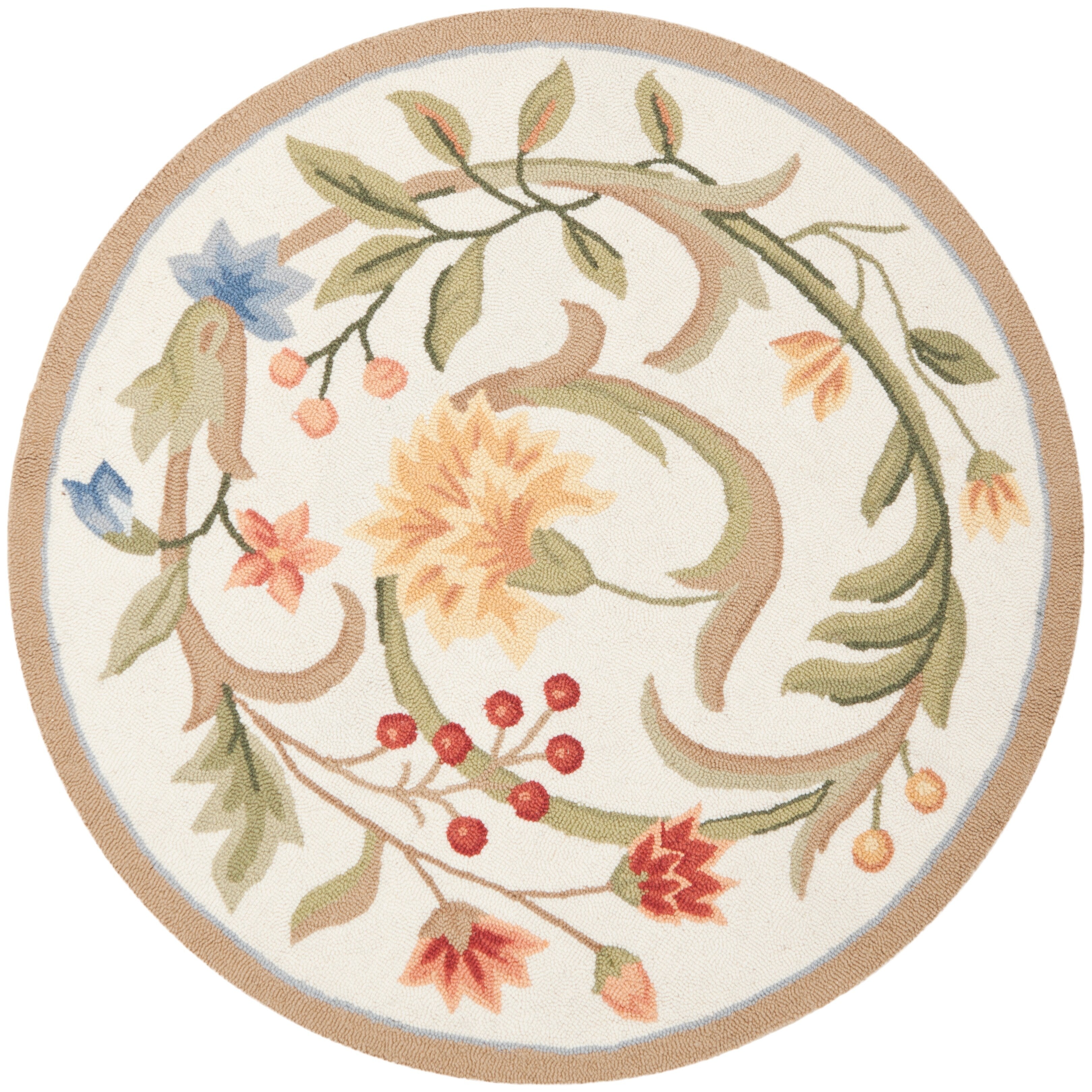 SAFAVIEH Fait Main Chelsea Jacomine French Country Floral Scroll Laine