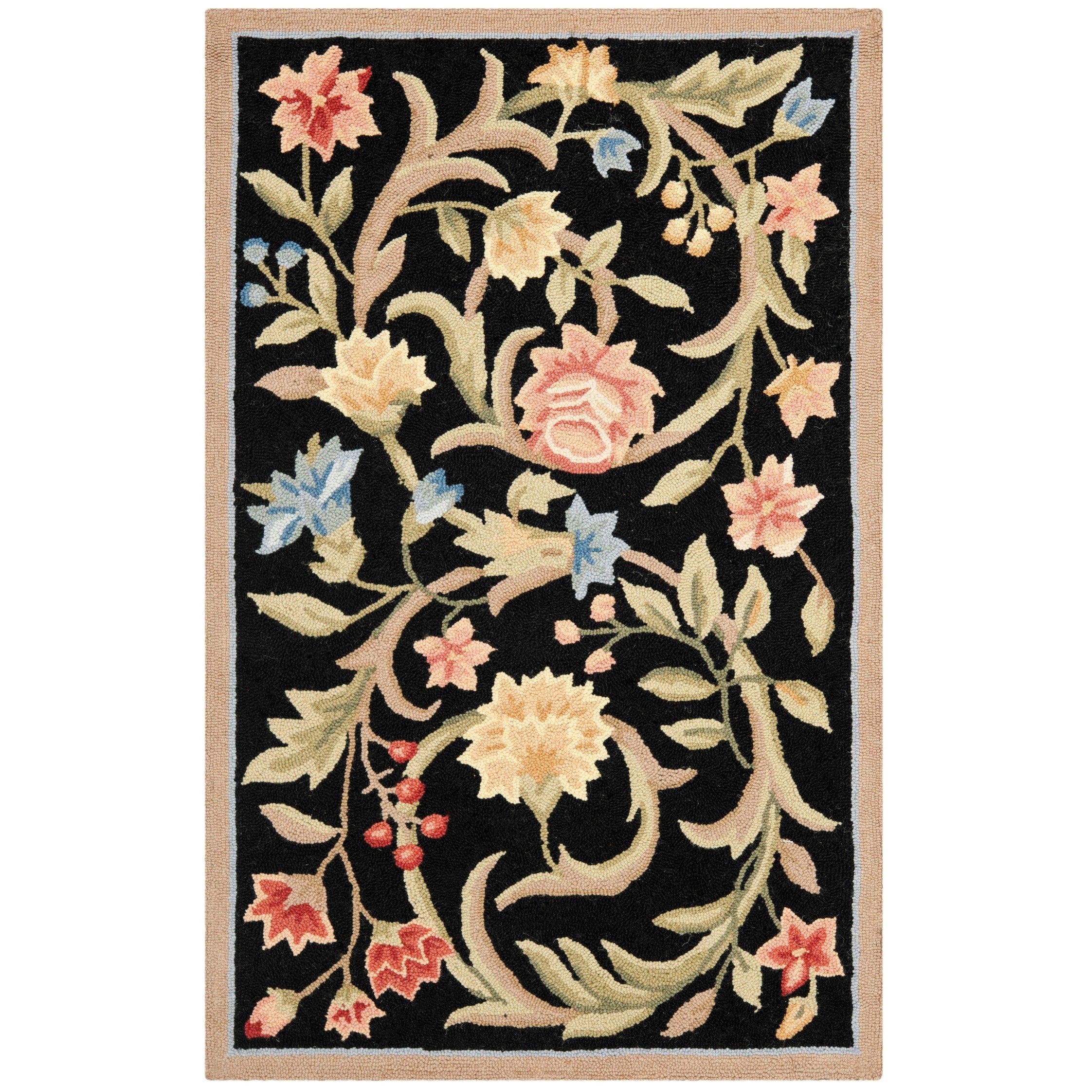 SAFAVIEH Fait Main Chelsea Jacomine French Country Floral Scroll Laine
