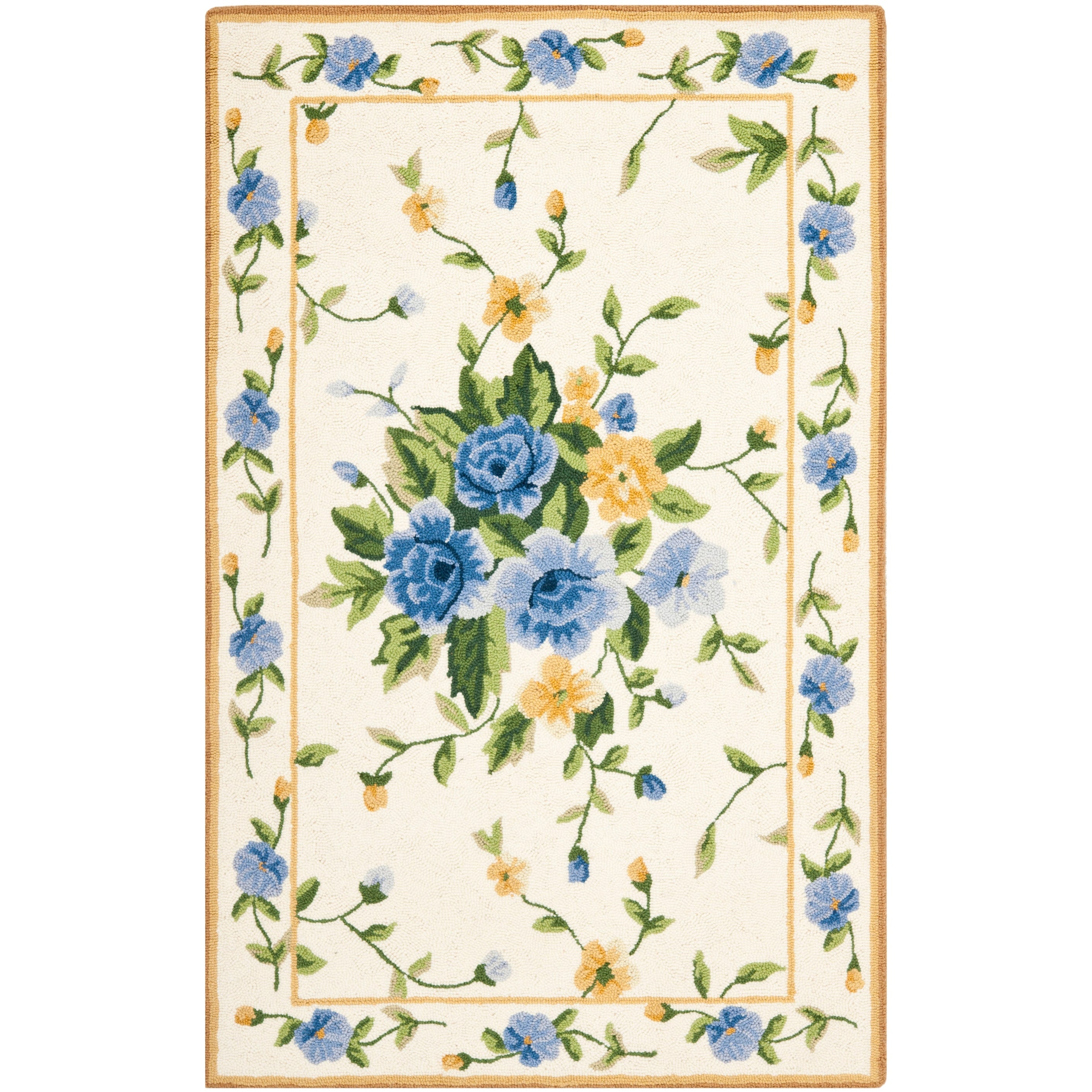 SAFAVIEH Fait Main Chelsea Jacomine French Country Floral Scroll Laine