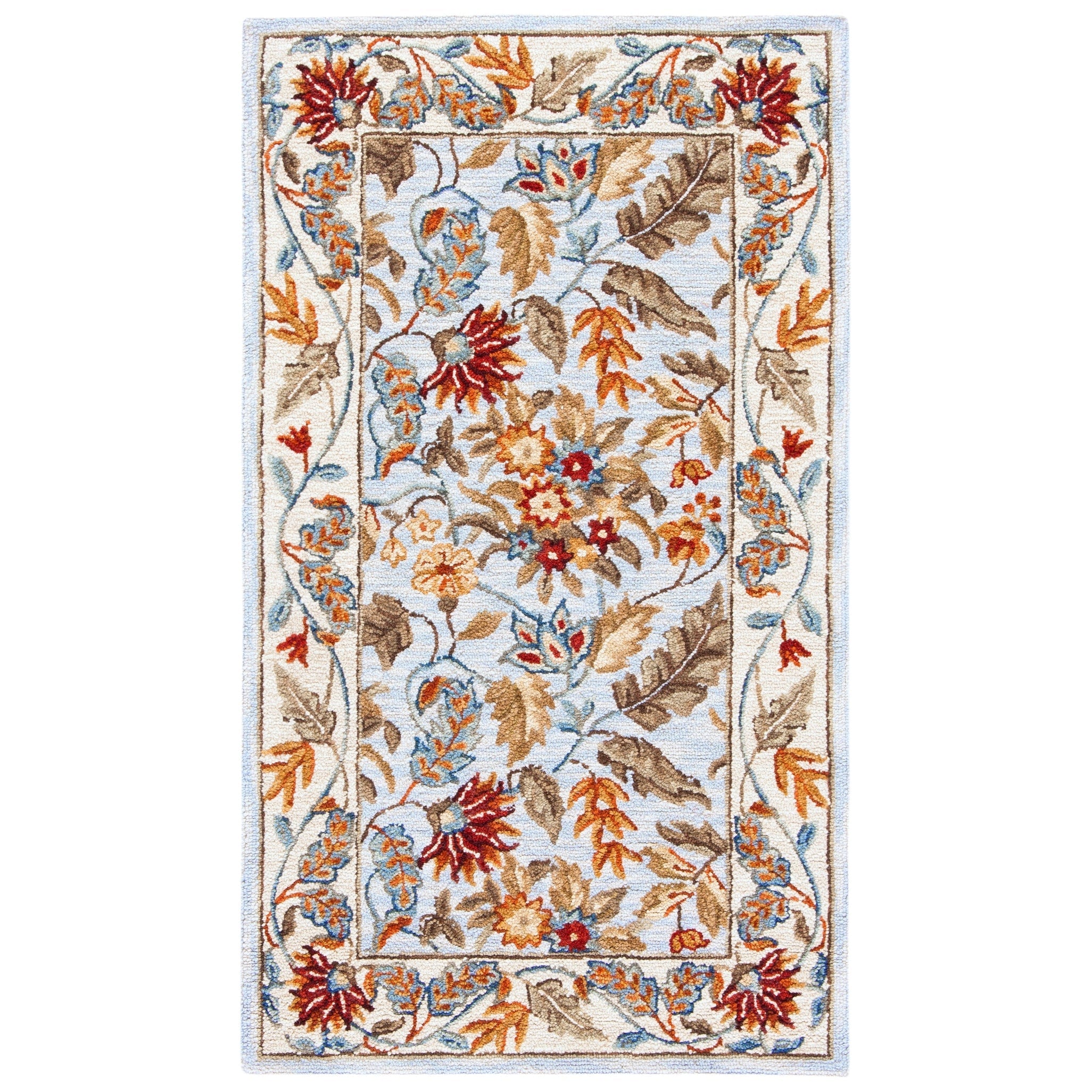 Tapis en laine floral fait main Chelsea Malda de style campagnard français SAFAVIEH
