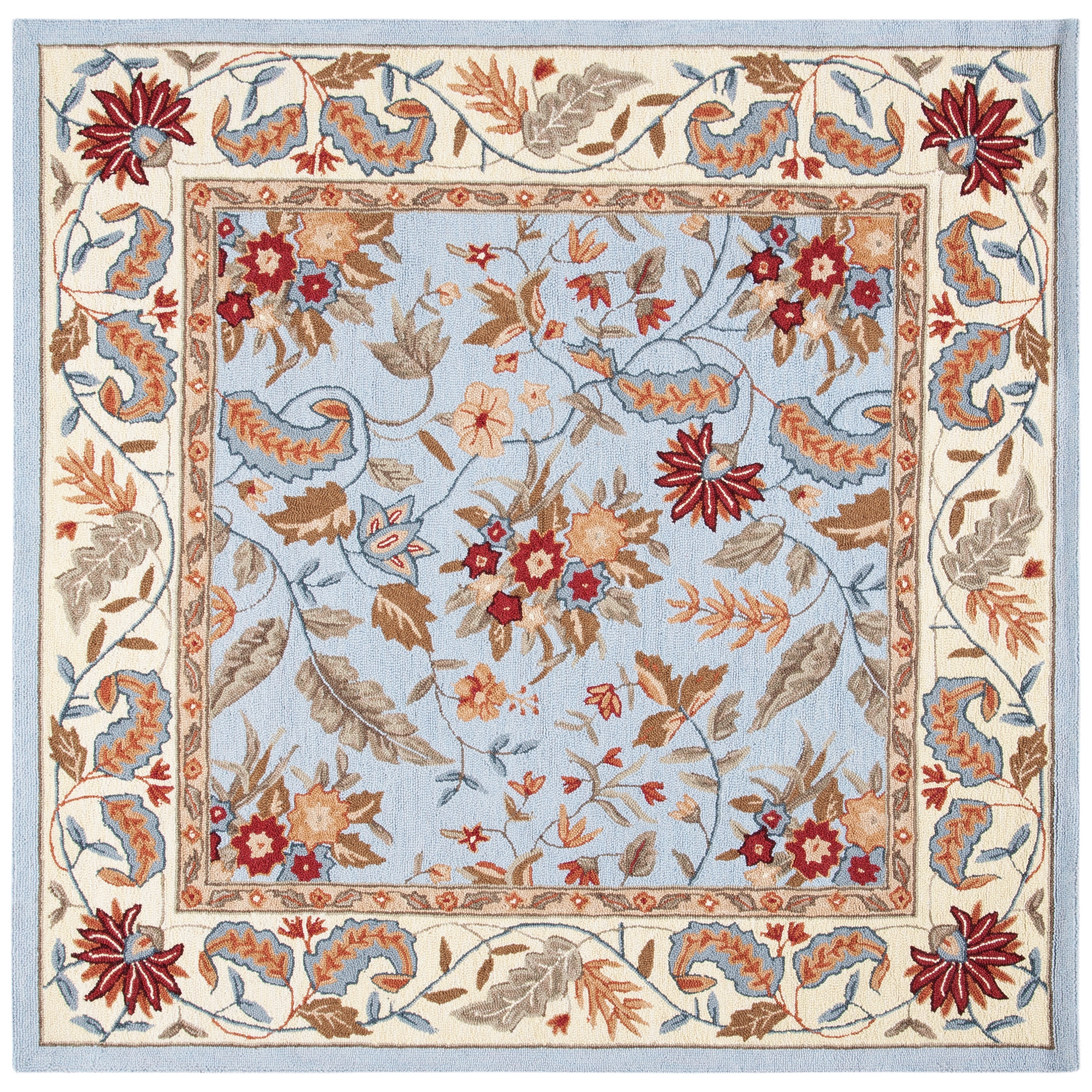 Tapis en laine floral fait main Chelsea Malda de style campagnard français SAFAVIEH