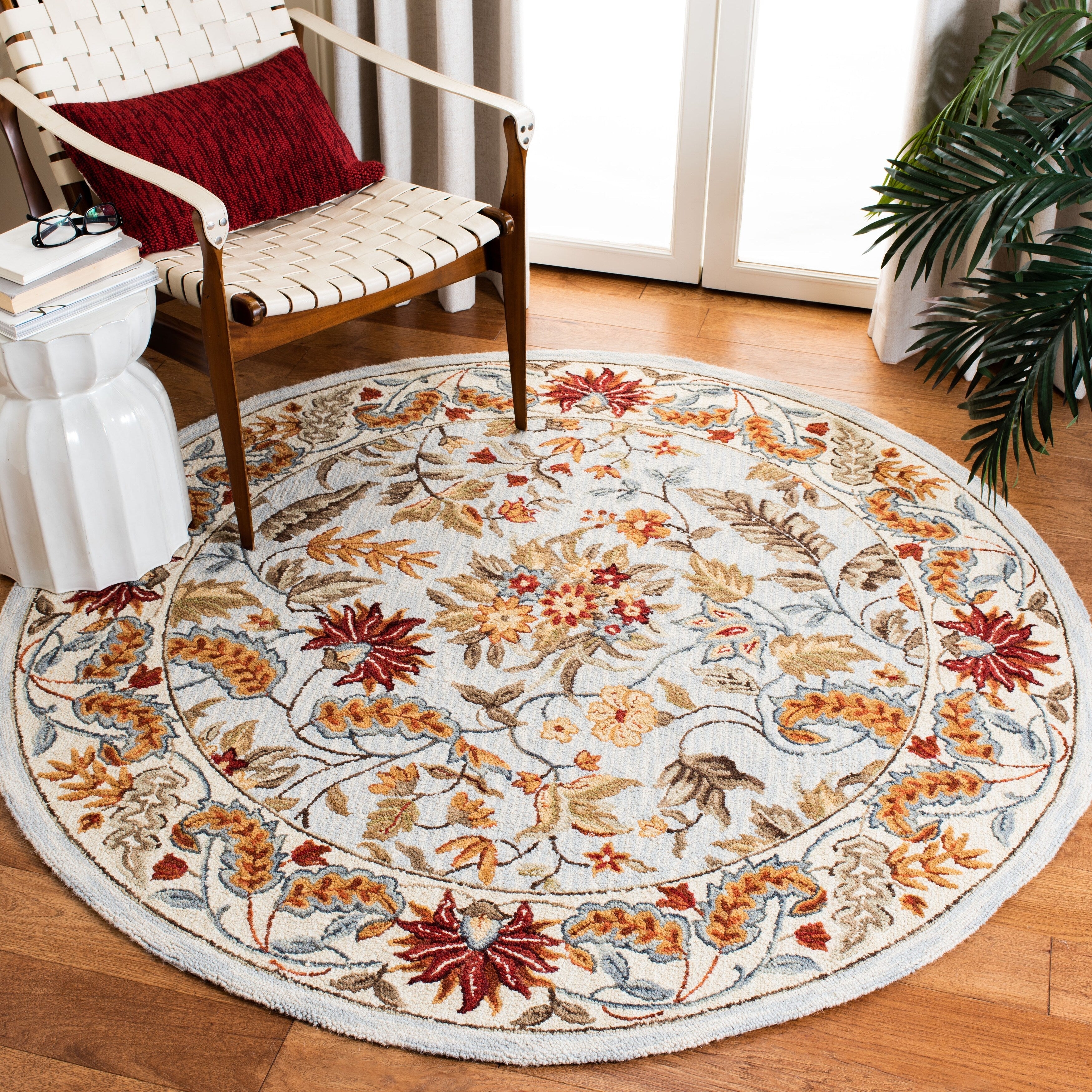 Tapis en laine floral fait main Chelsea Malda de style campagnard français SAFAVIEH