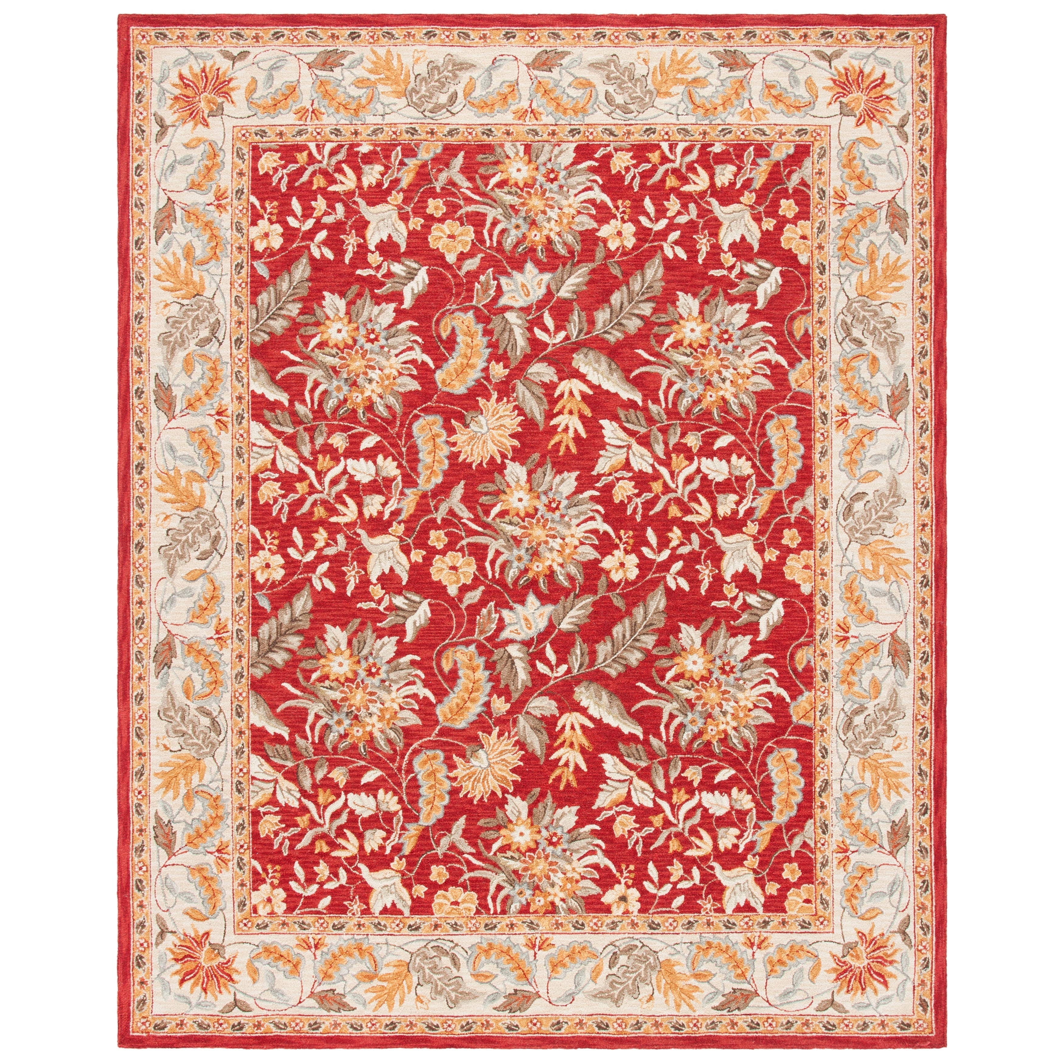 Tapis en laine floral fait main Chelsea Malda de style campagnard français SAFAVIEH