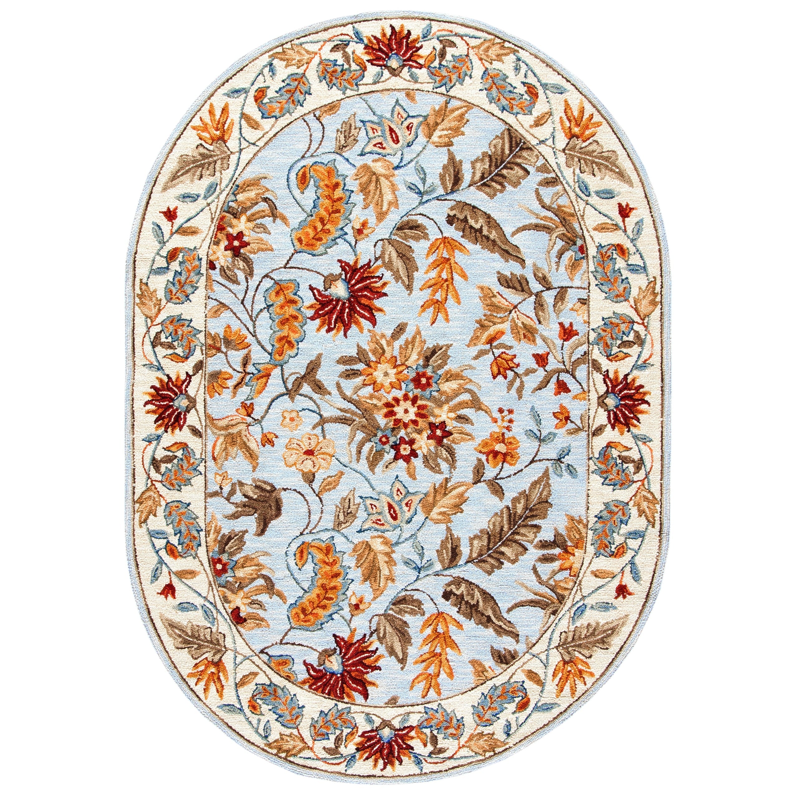 Tapis en laine floral fait main Chelsea Malda de style campagnard français SAFAVIEH
