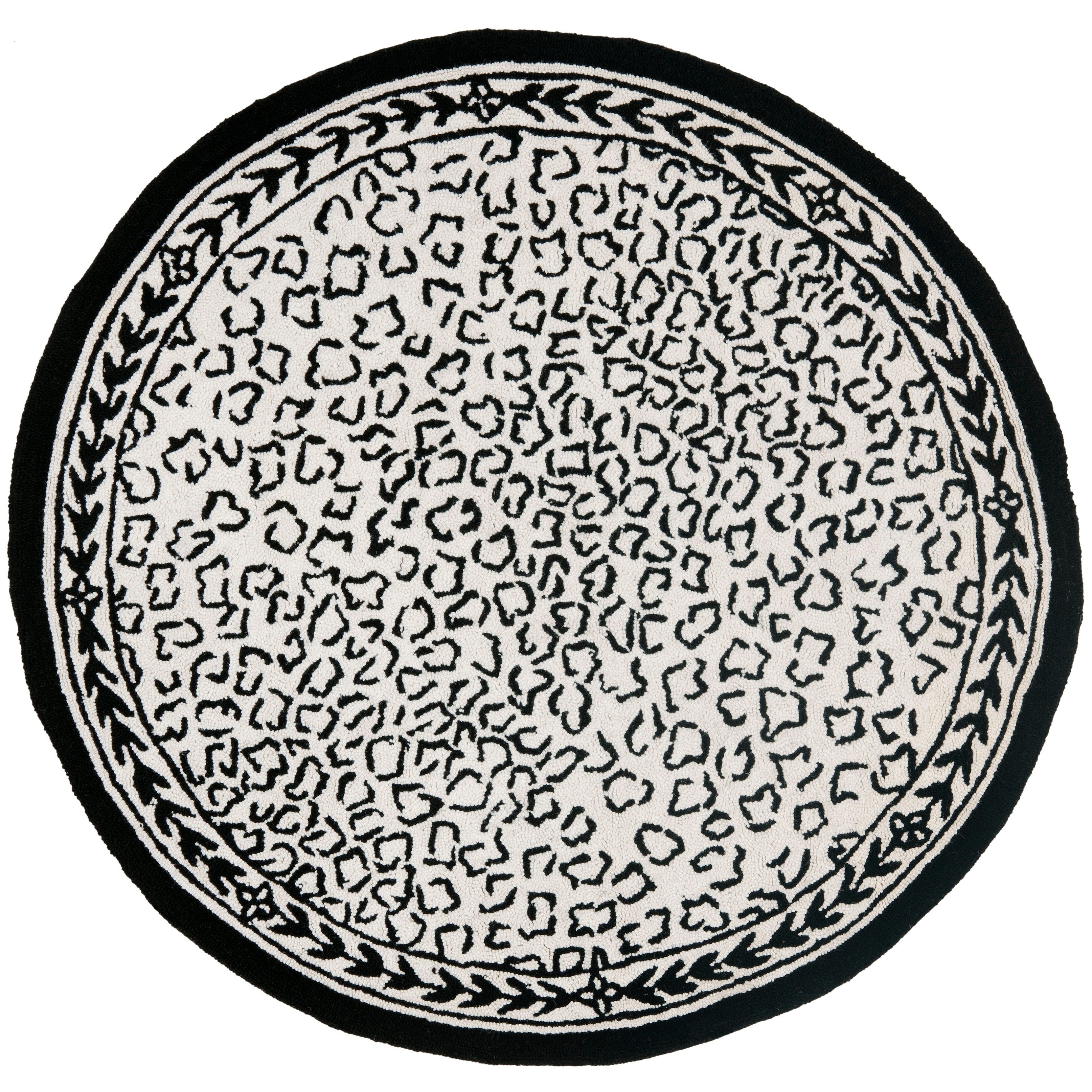 Tapis de jardin solaire Chelsea fait main en laine léopard de style campagnard français SAFAVIEH