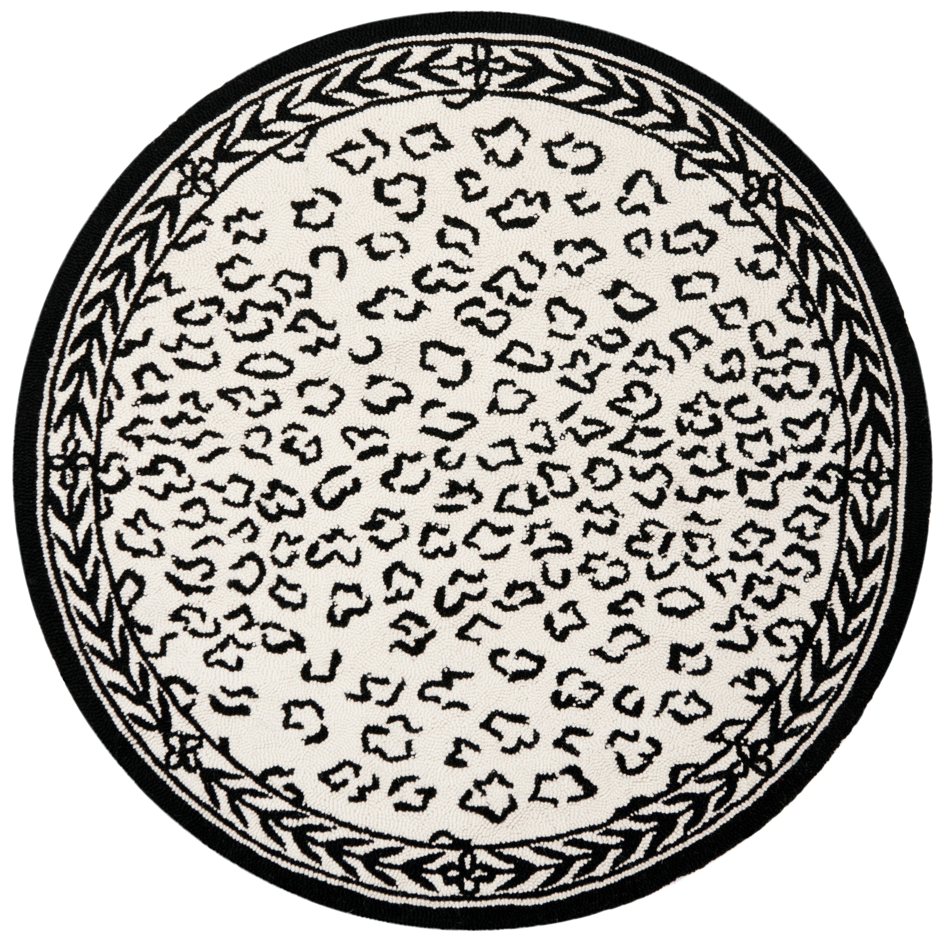 Tapis de jardin solaire Chelsea fait main en laine léopard de style campagnard français SAFAVIEH