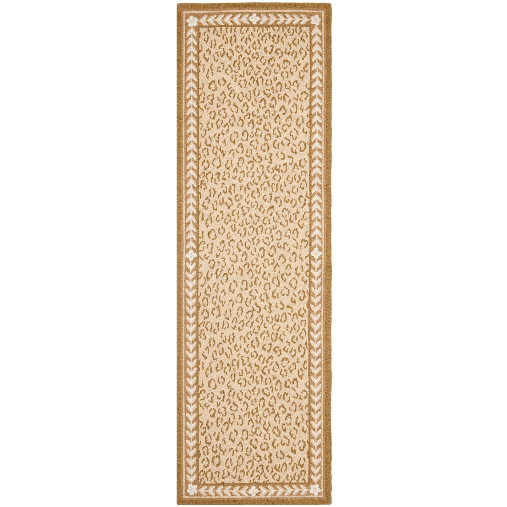 Tapis de jardin solaire Chelsea fait main en laine léopard de style campagnard français SAFAVIEH