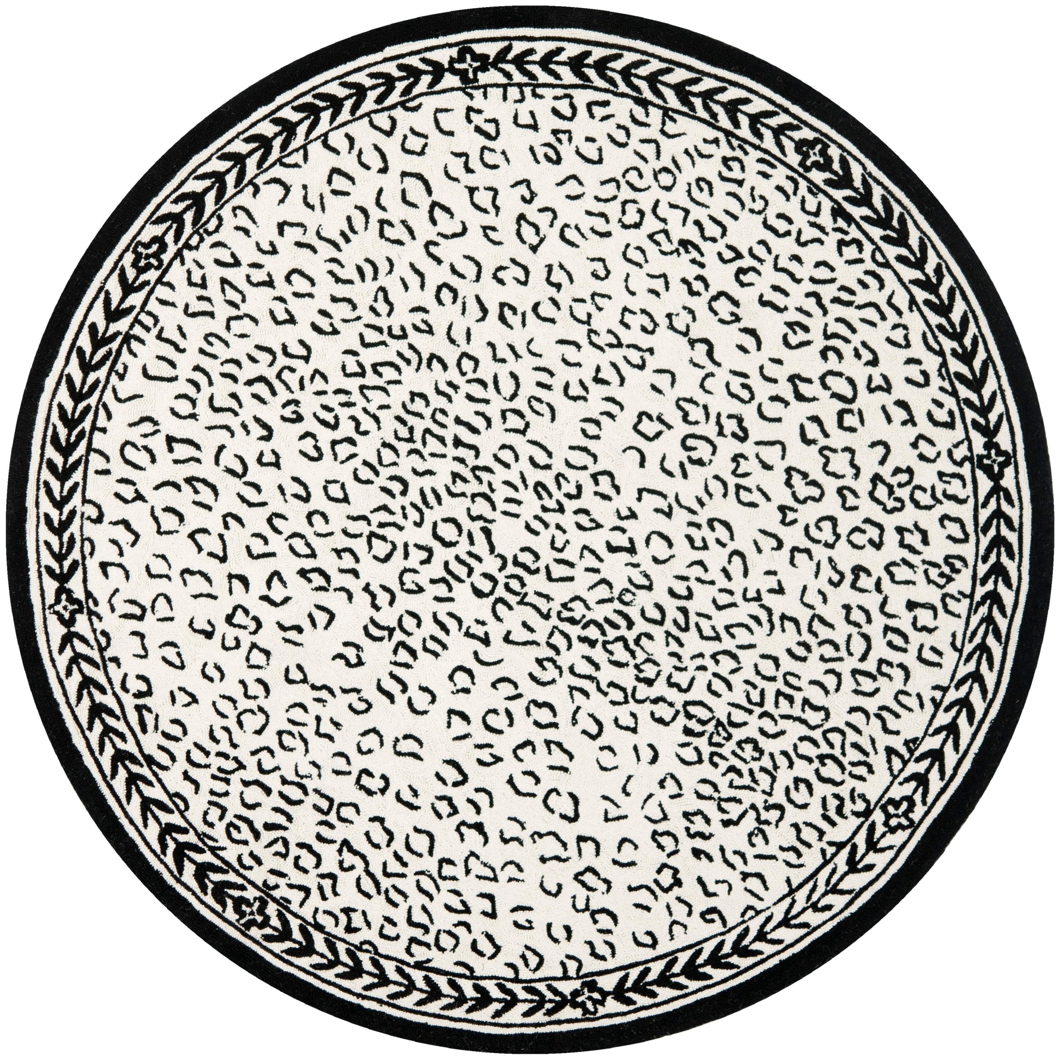 Tapis de jardin solaire Chelsea fait main en laine léopard de style campagnard français SAFAVIEH