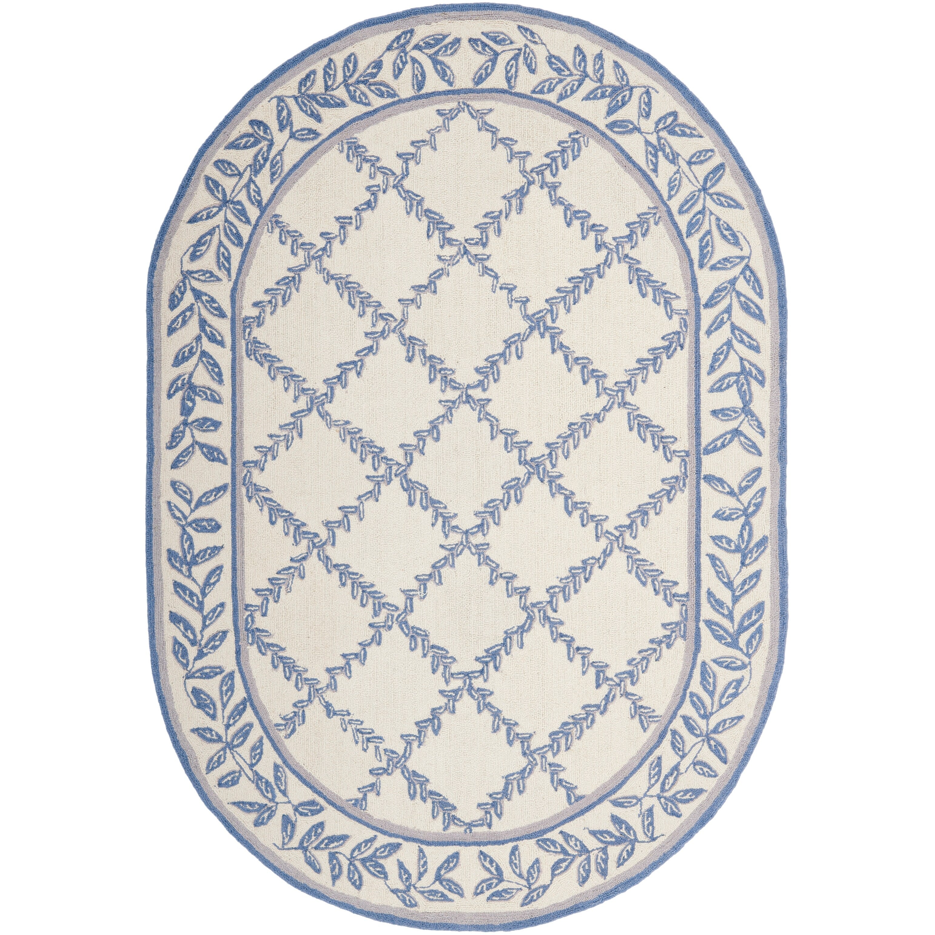 Tapis en laine fait main Chelsea Sunstripe Treillis de style campagnard français SAFAVIEH