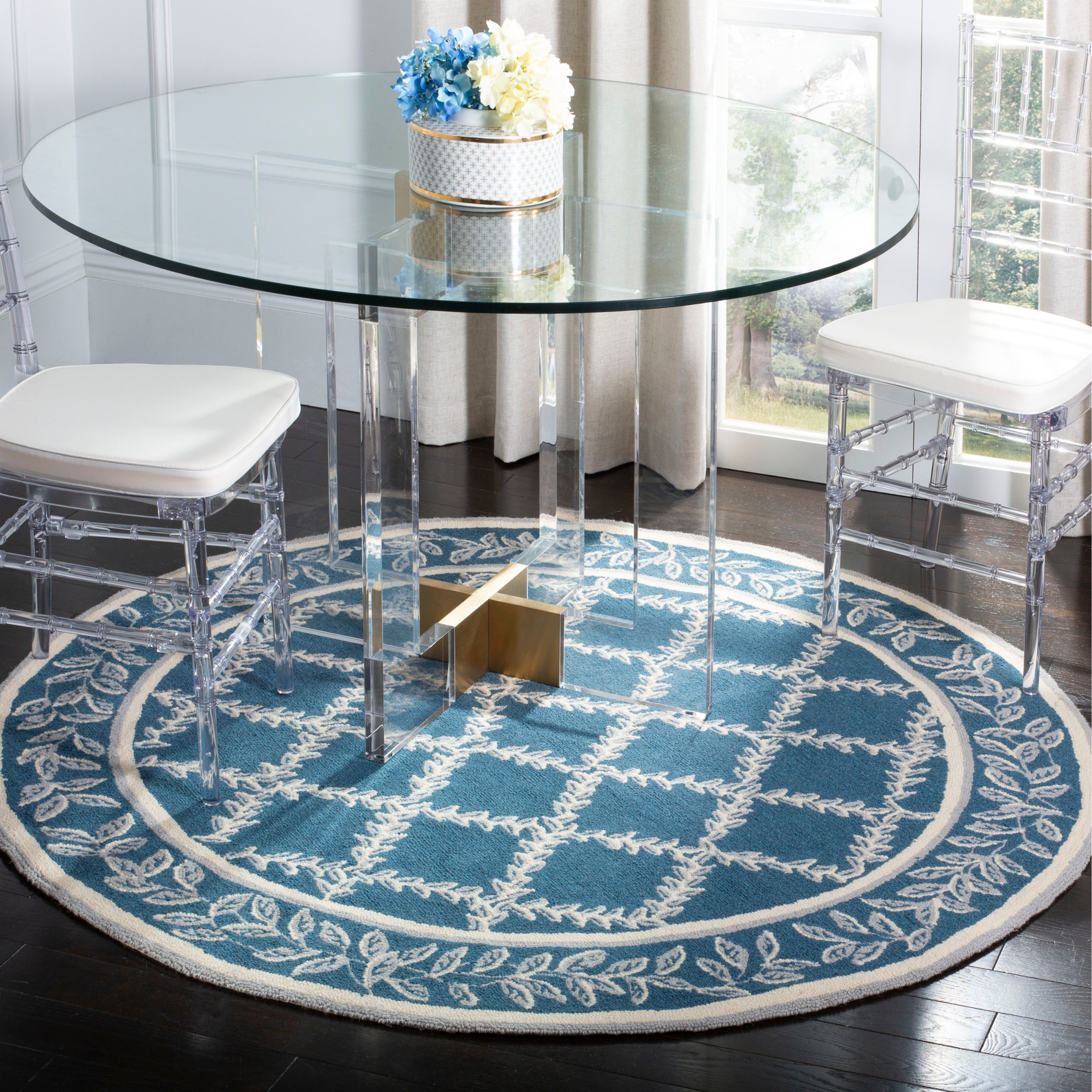 Tapis en laine fait main Chelsea Sunstripe Treillis de style campagnard français SAFAVIEH