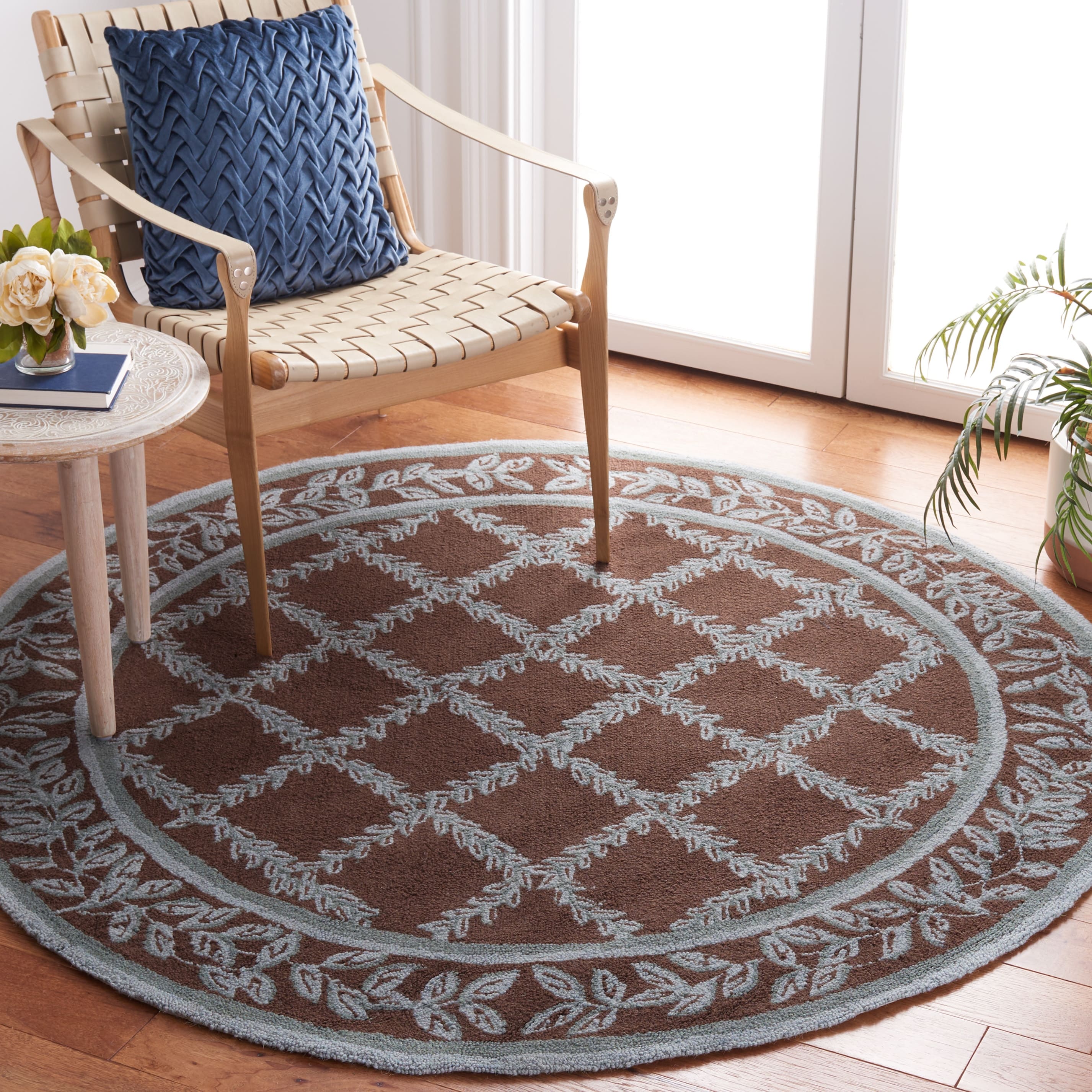 Tapis en laine fait main Chelsea Sunstripe Treillis de style campagnard français SAFAVIEH