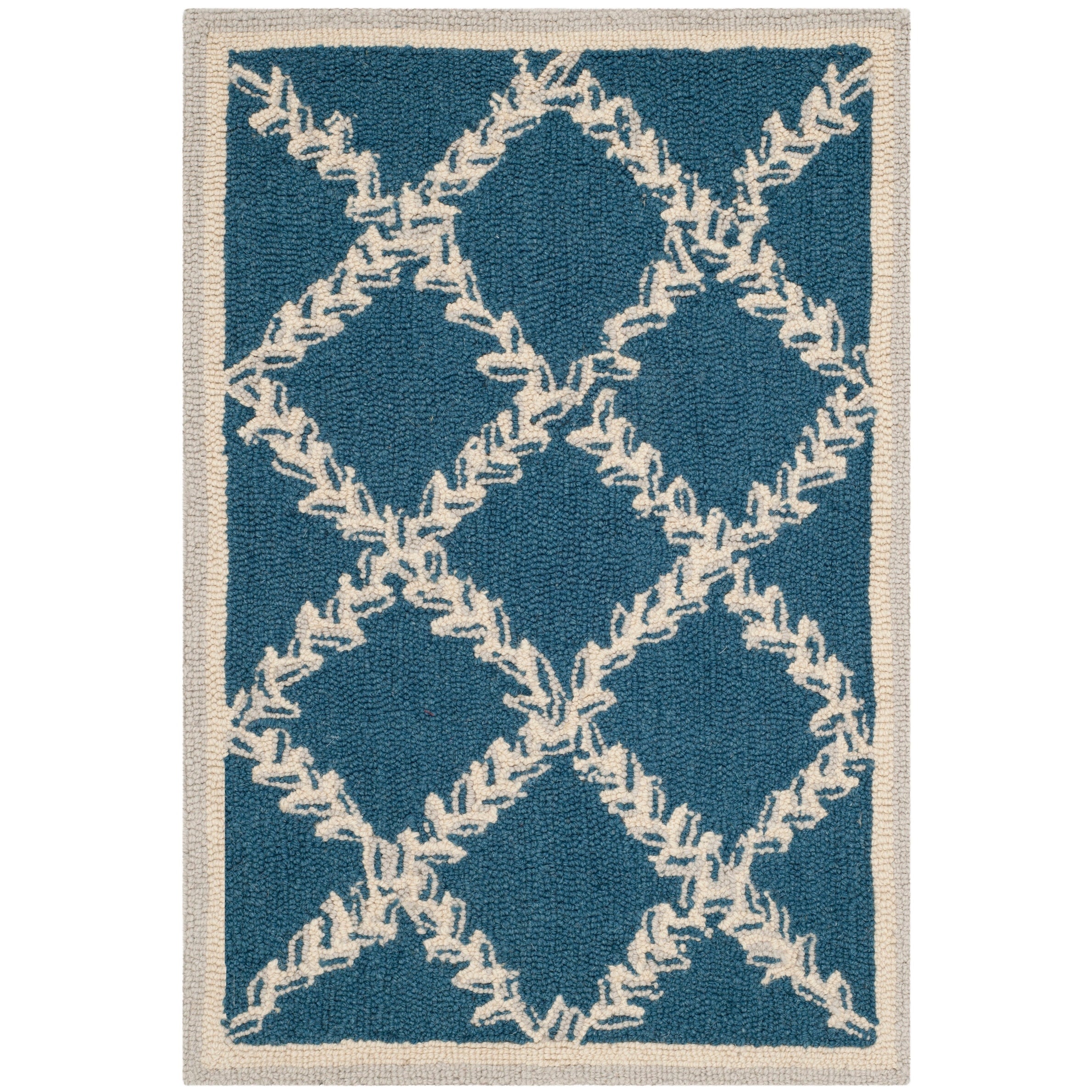 Tapis en laine fait main Chelsea Sunstripe Treillis de style campagnard français SAFAVIEH