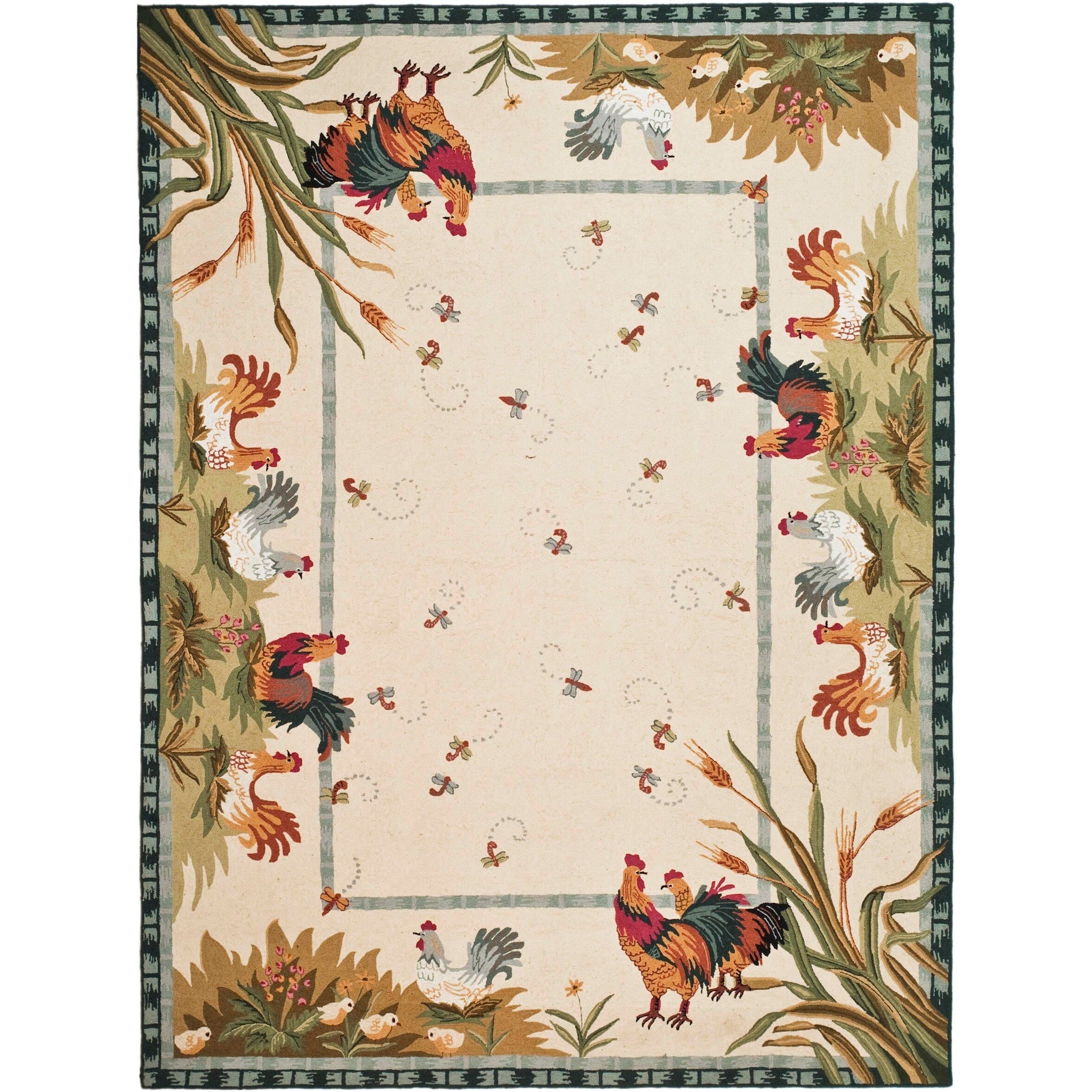 Tapis en laine fait main Chelsea Yauheniya de style coq de campagne française SAFAVIEH