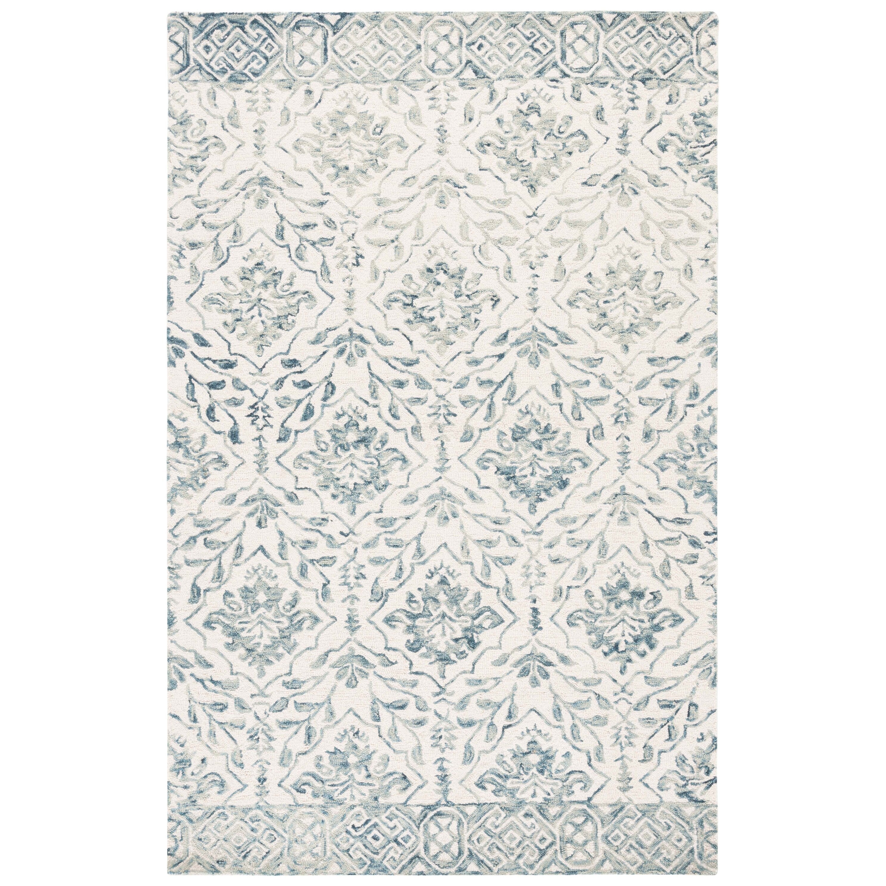 Tapis en laine florale Elvedina fait main SAFAVIEH, teint par immersion