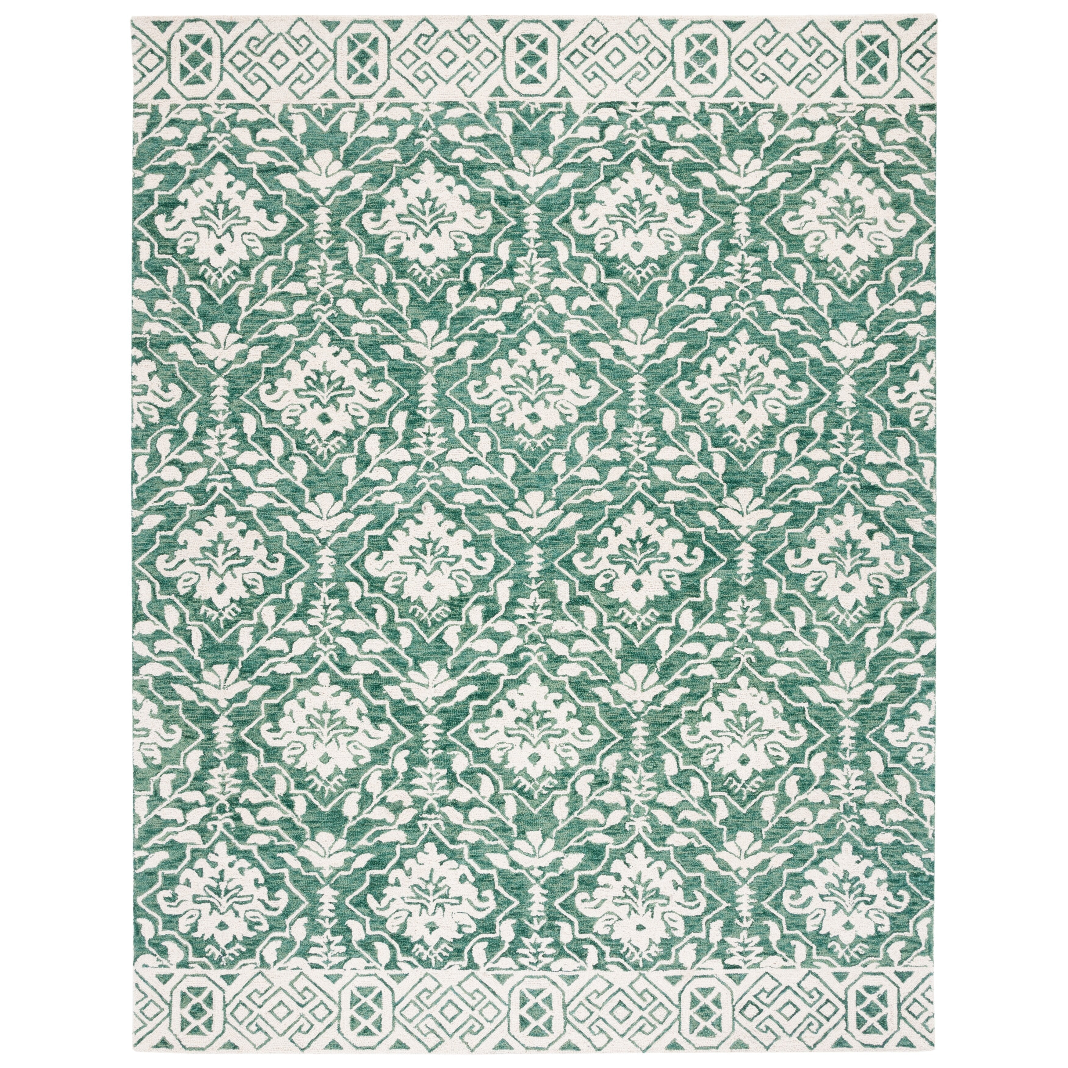 Tapis en laine florale Elvedina fait main SAFAVIEH, teint par immersion