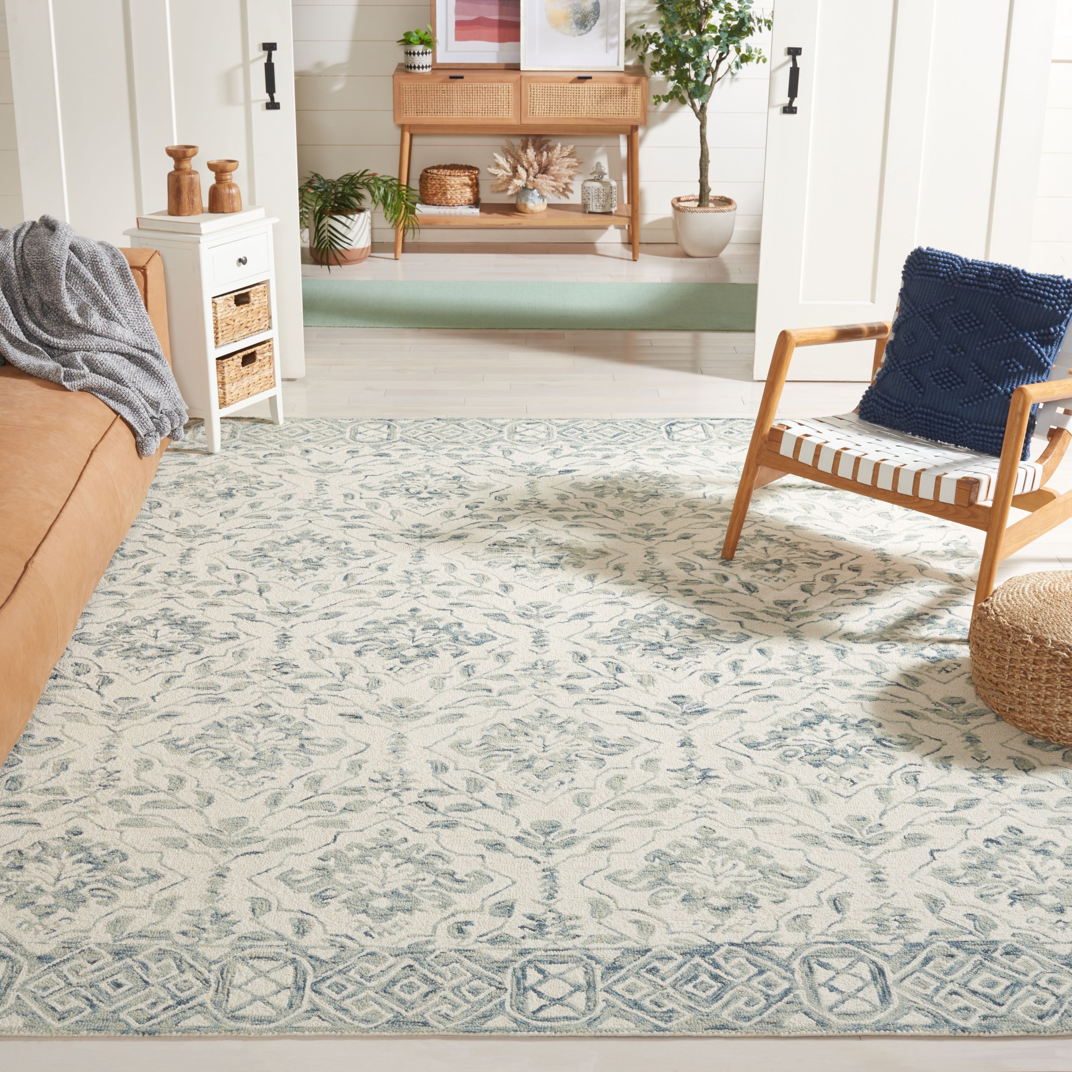 Tapis en laine florale Elvedina fait main SAFAVIEH, teint par immersion