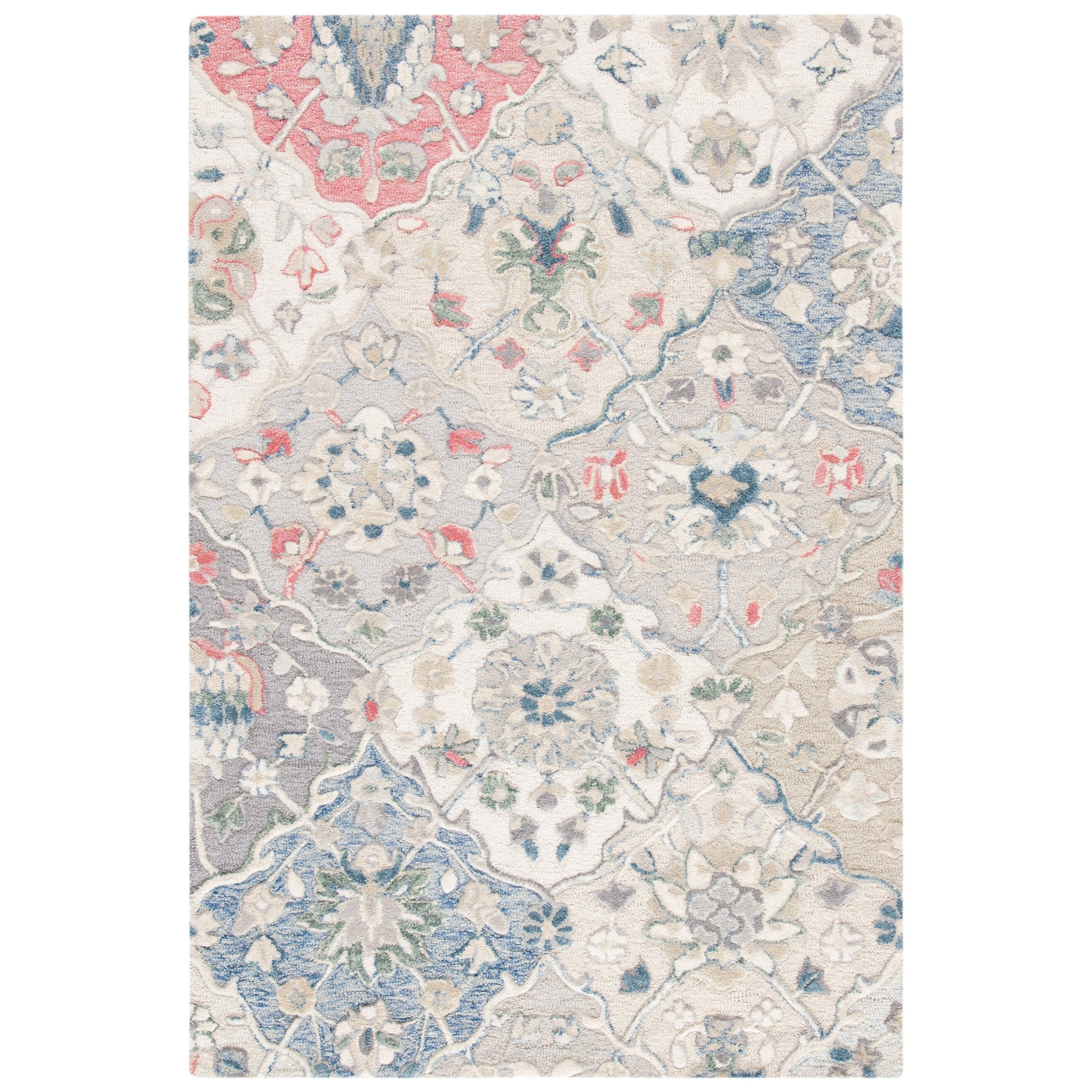 Tapis en laine imprimé floral glamour fait main SAFAVIEH