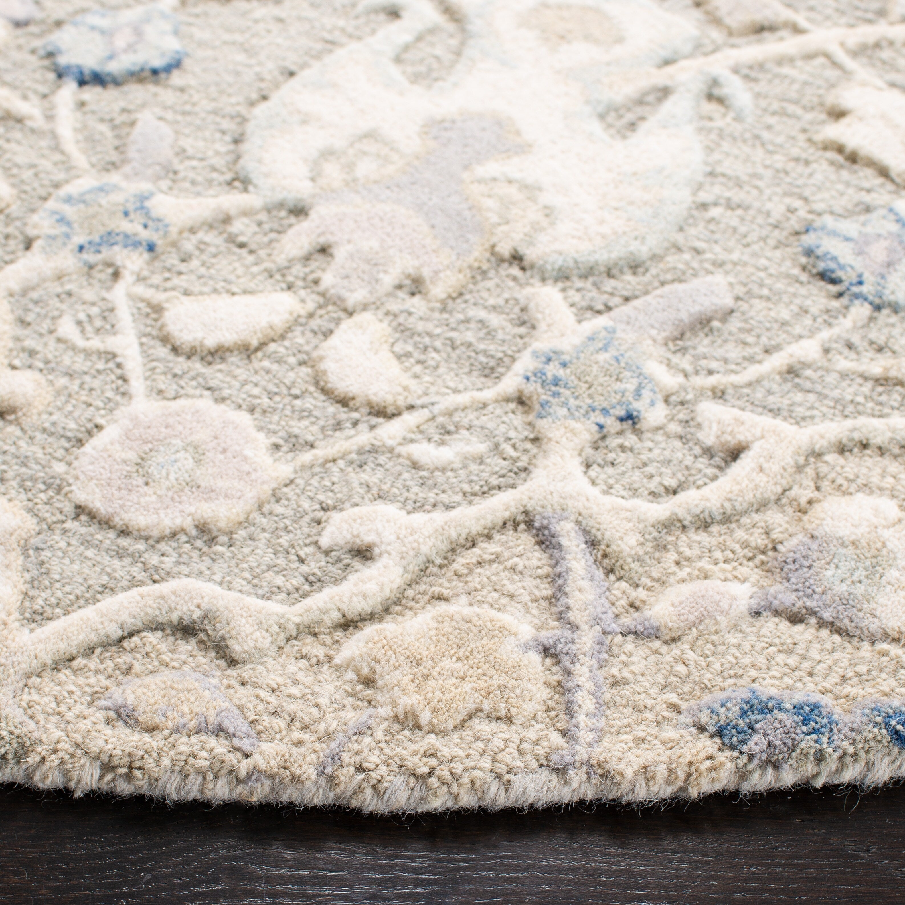 Tapis en laine imprimé floral glamour fait main SAFAVIEH
