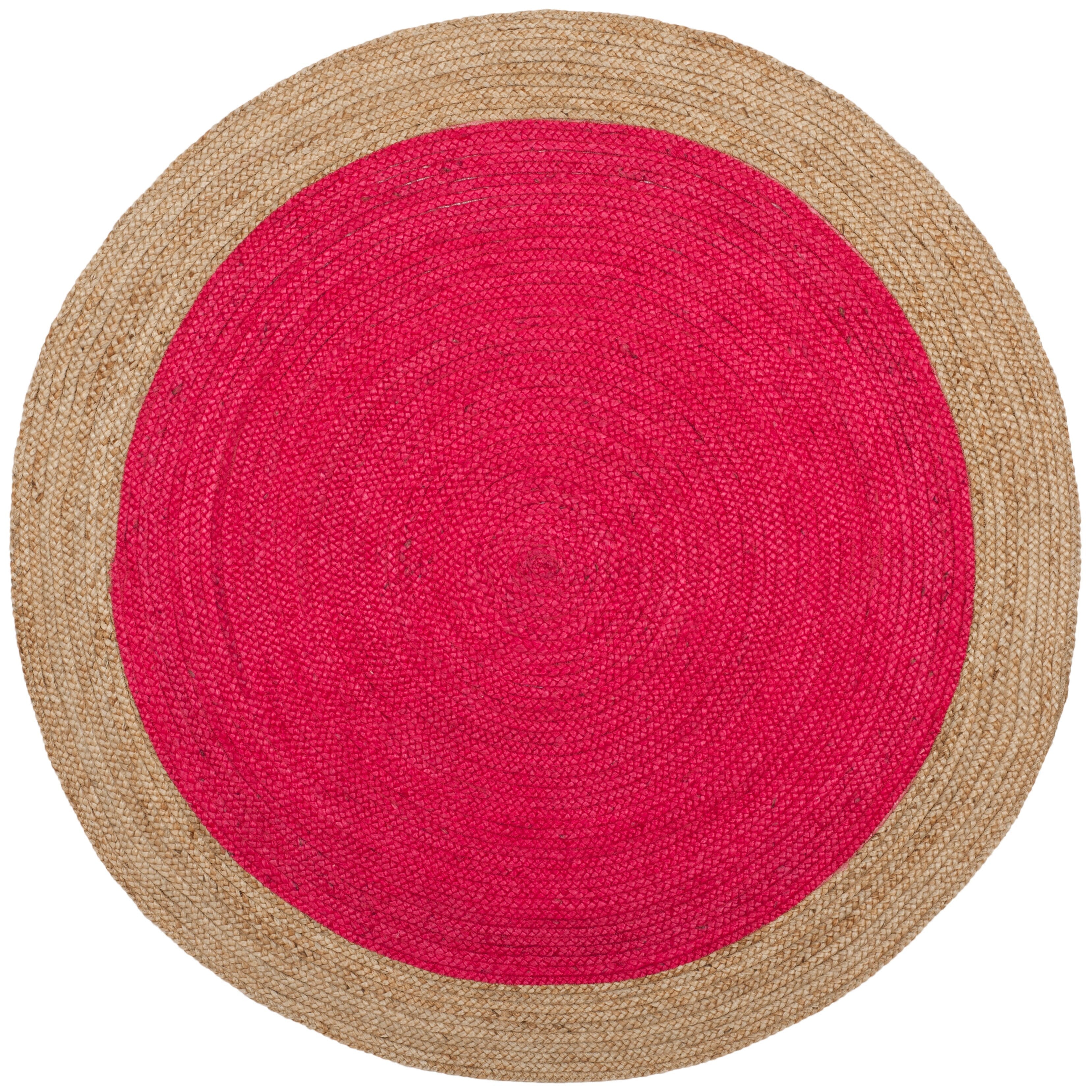 Tapis rond en jute fait main en fibres naturelles Jolette avec bordure SAFAVIEH