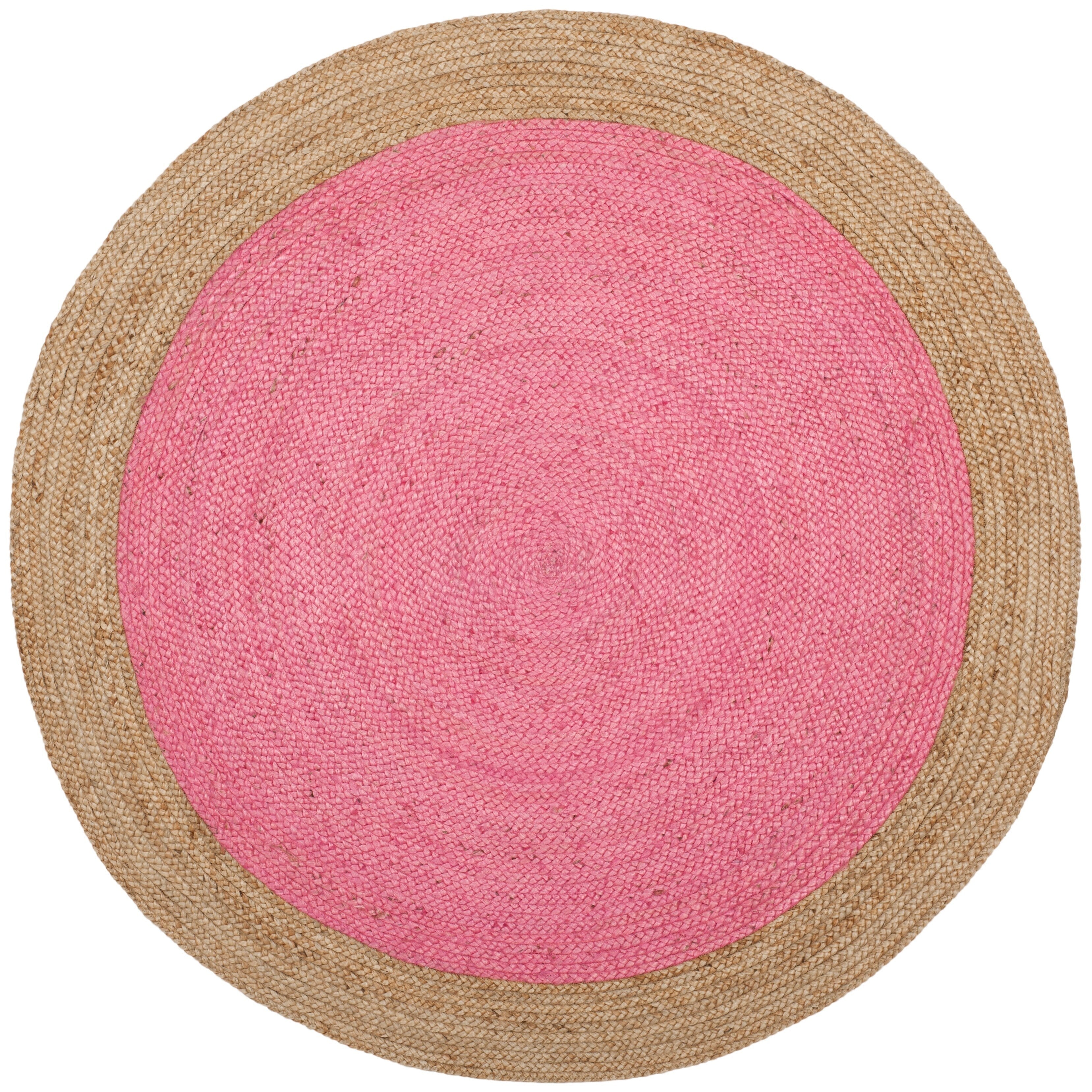 Tapis rond en jute fait main en fibres naturelles Jolette avec bordure SAFAVIEH